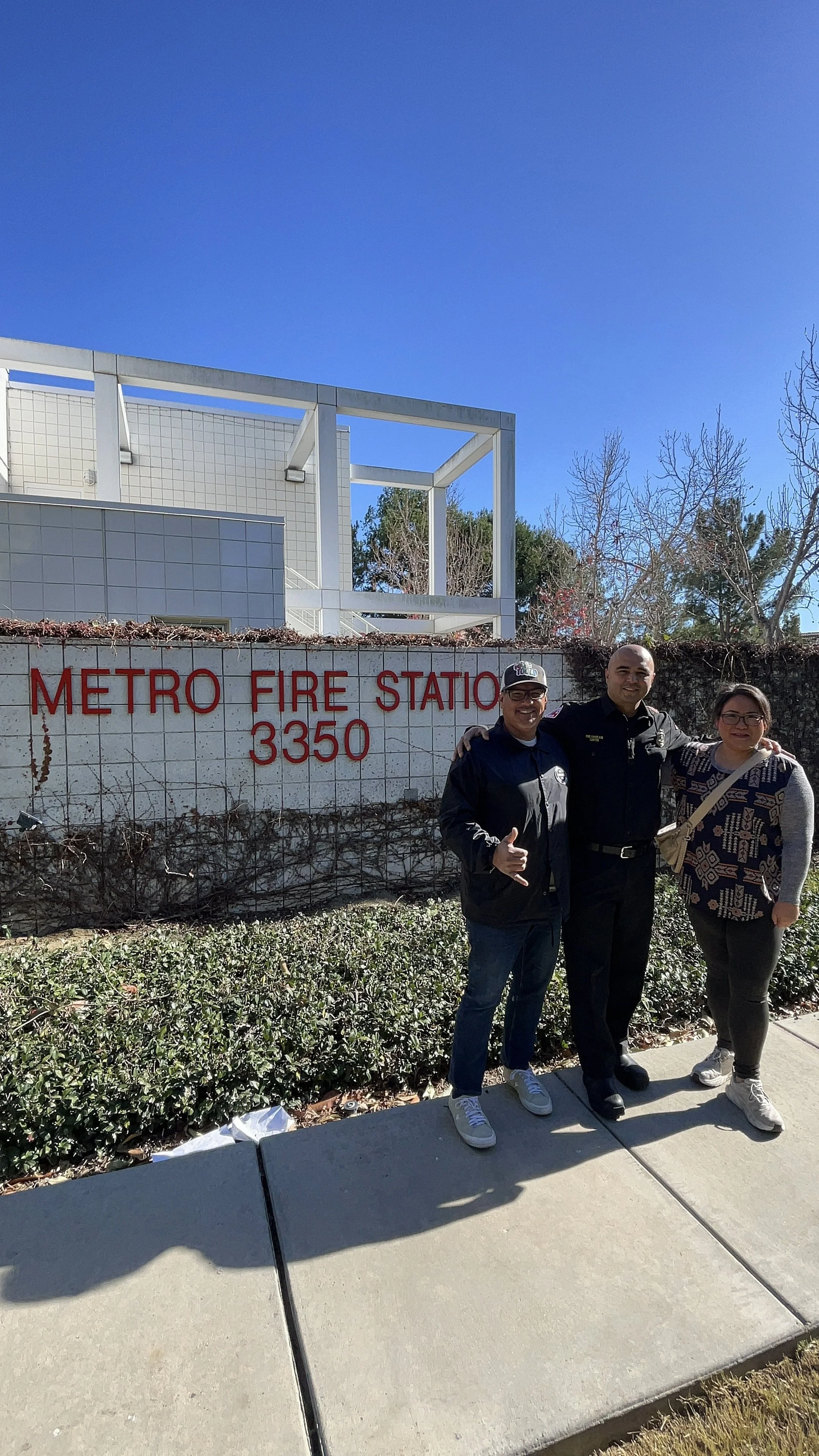 OCDC volunteers visit fire stations in Costa Mesa to drop off gratitude baskets during LA fires