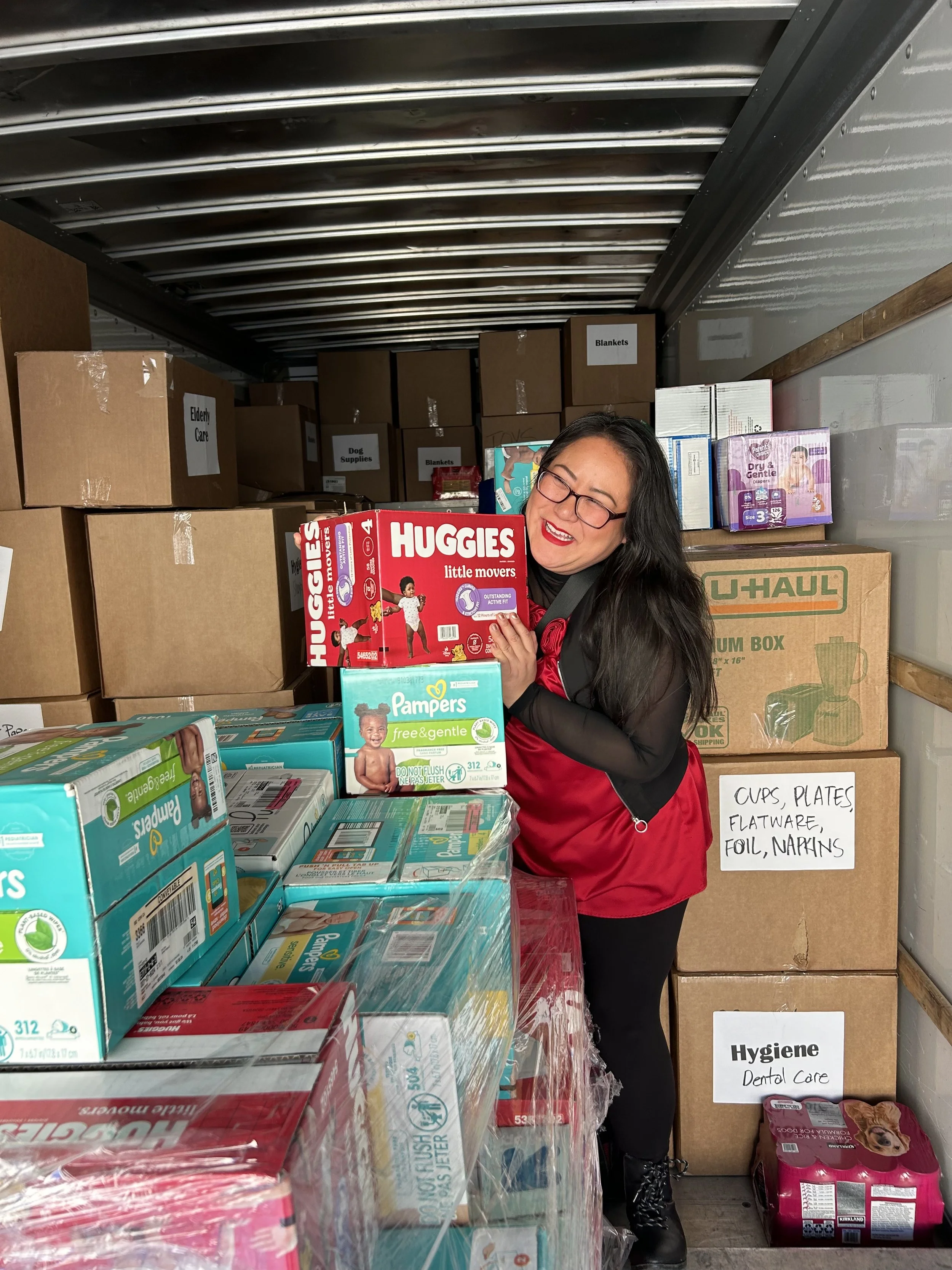 Box truck packed and ready to bring fire relief donations to LA!