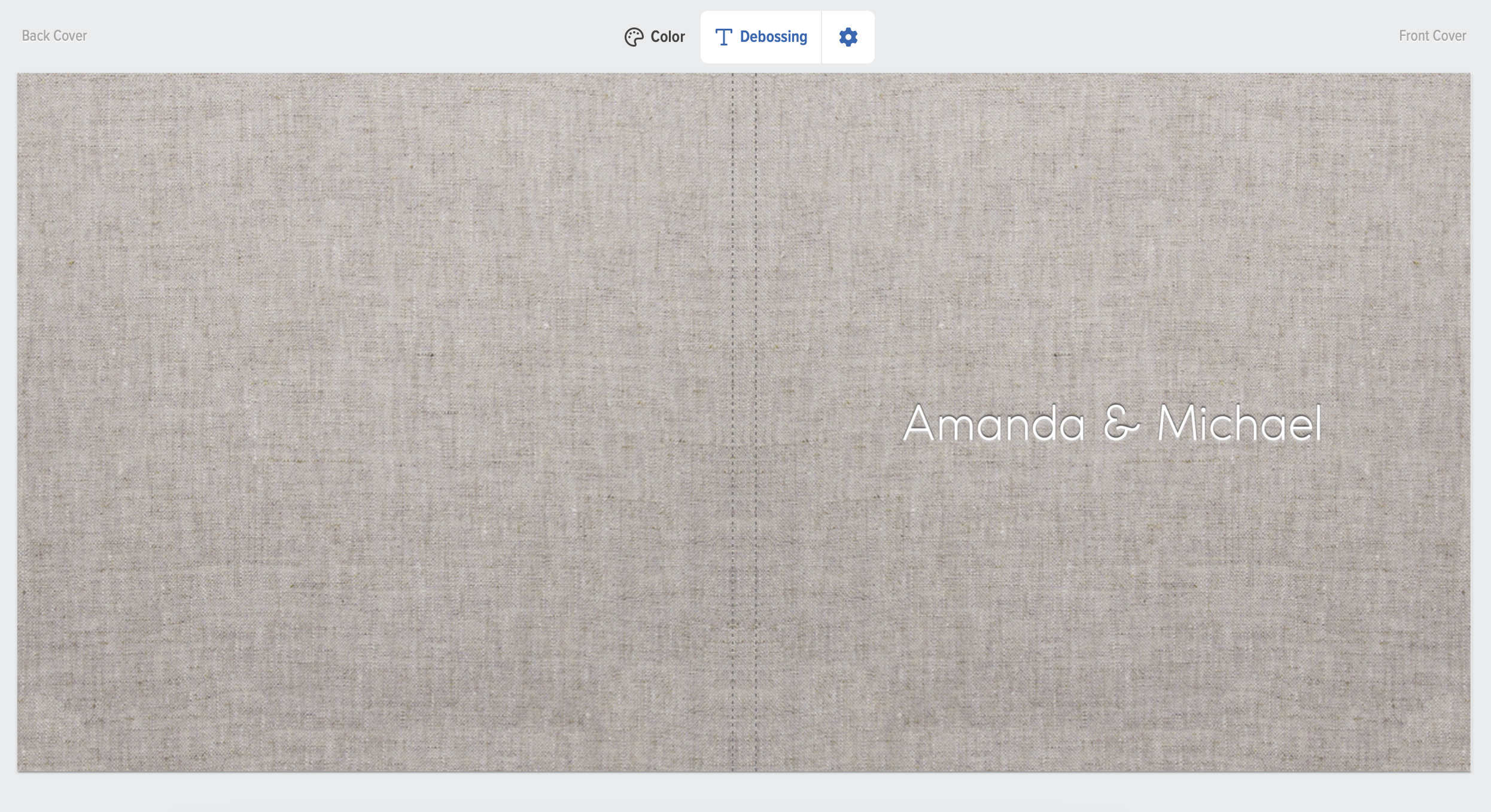Cover - Natural Linen/ White Emboss