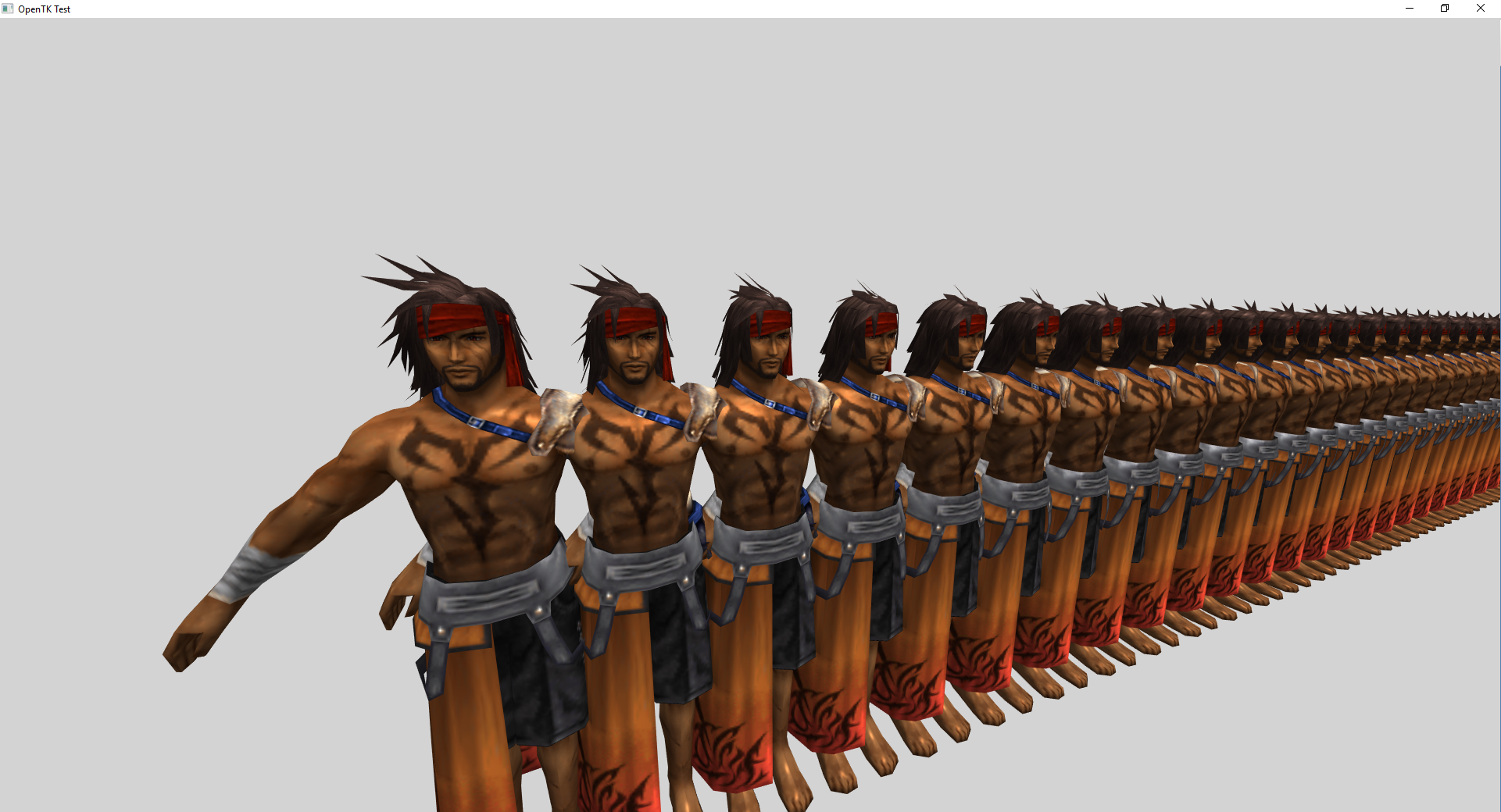 Finally got the model loaded correctly. This was a stress test to see how many I could draw on screen at once.