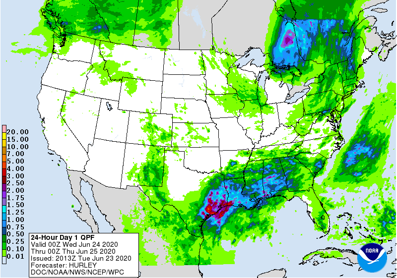 WPC QPF via NWS