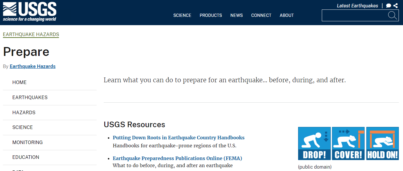 Earthquake Safety (USGS)