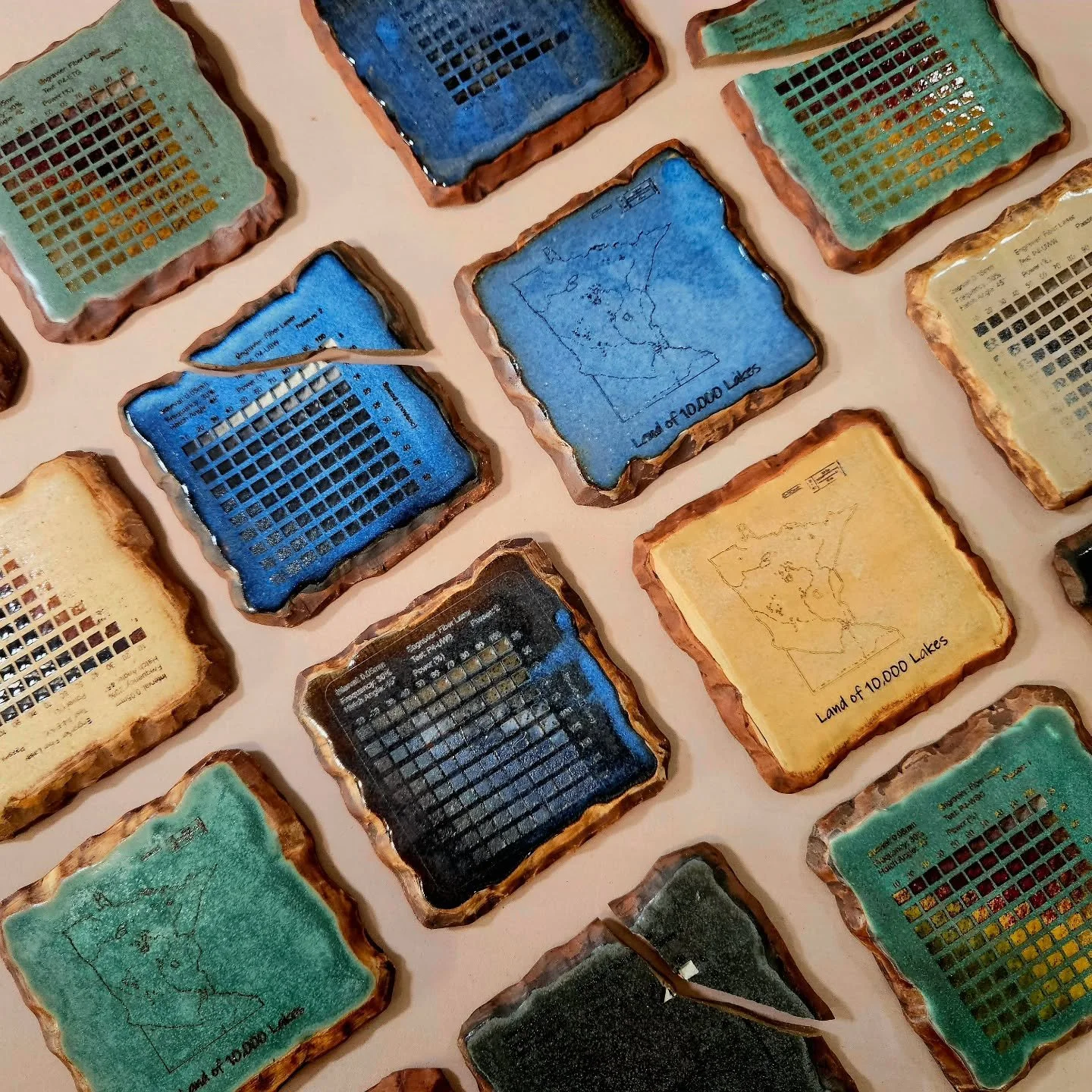 Project ALCC has been a lot. Laser settings, wax resist, engraving directly on glaze, material layering, application testing, figuring out how to stack tiles in the kiln &mdash; and that's not even all of it. I've been running tests on both a diode a