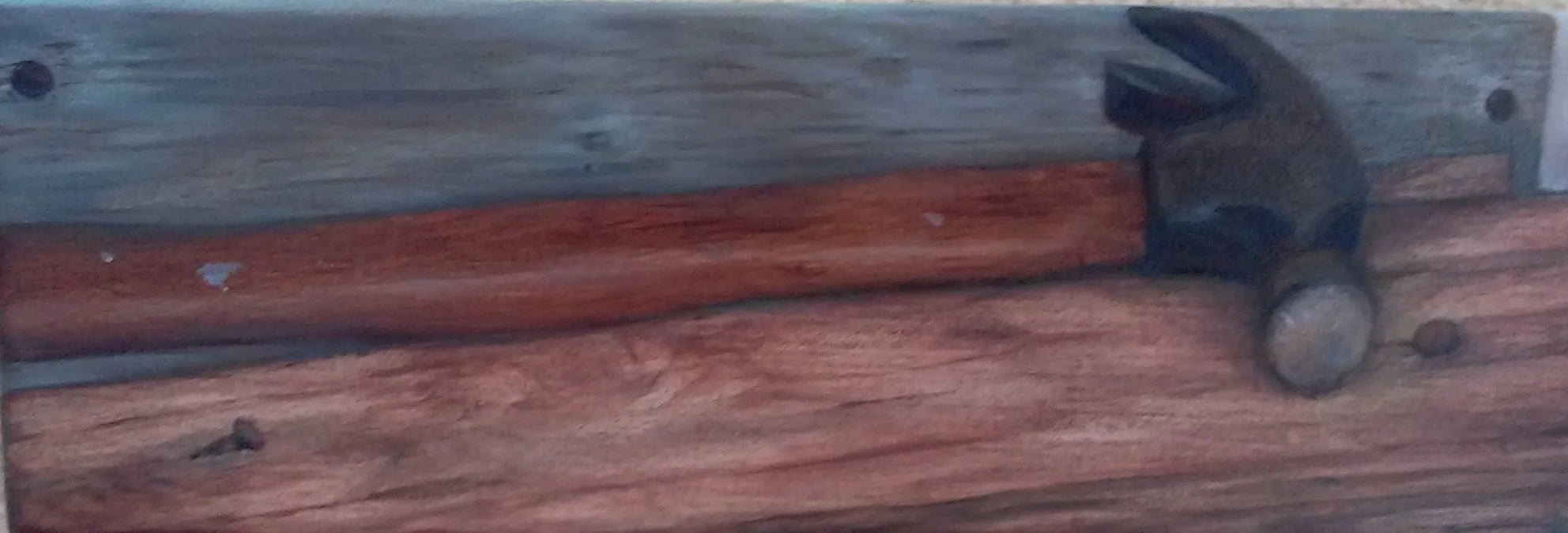 Dads Hammer Oil on Canvas 5"/12" 1600.00 /prints available