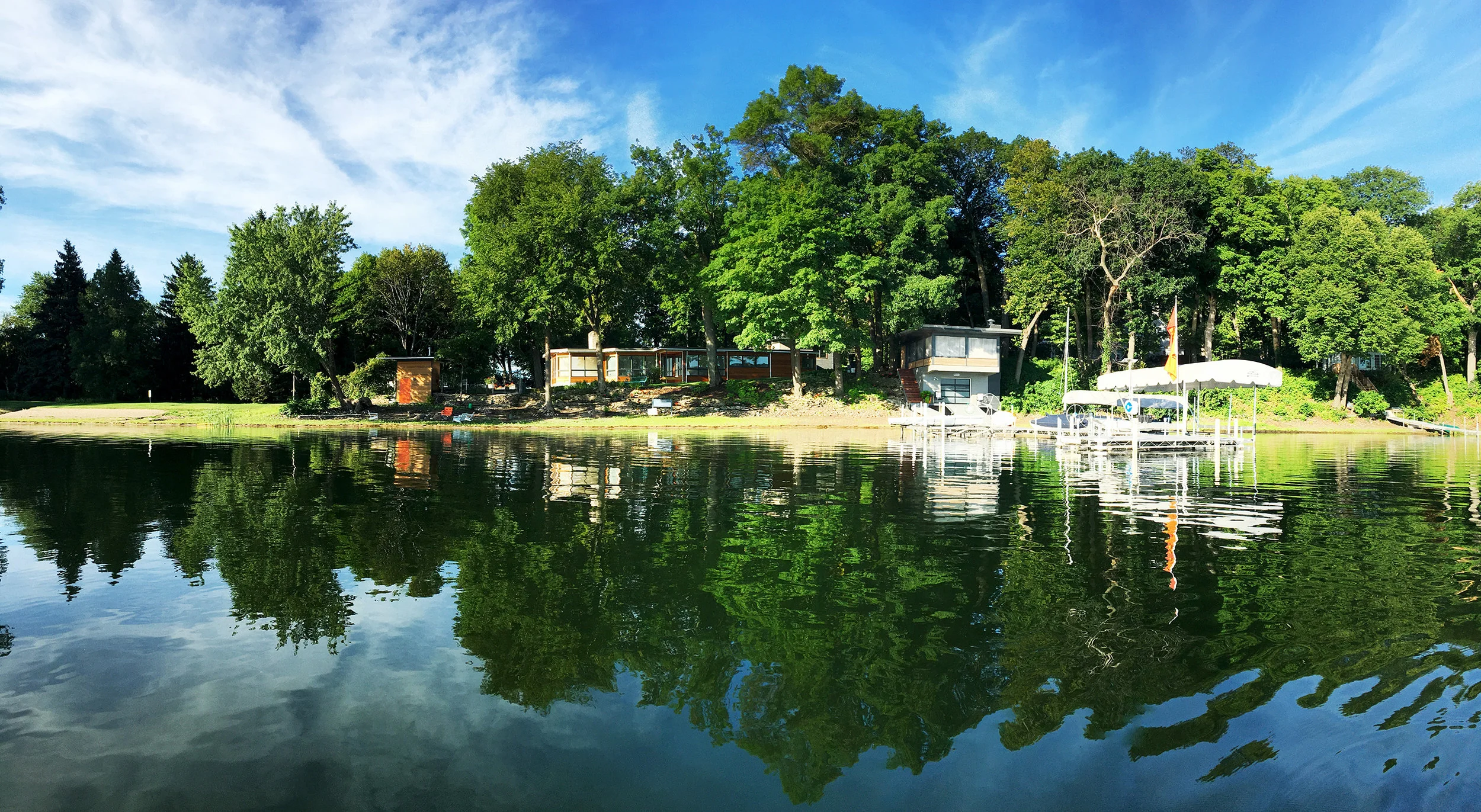 Checking out the progress on one of our projects. Sean & Melissa's beautiful house and boathouse on Manitou Island.