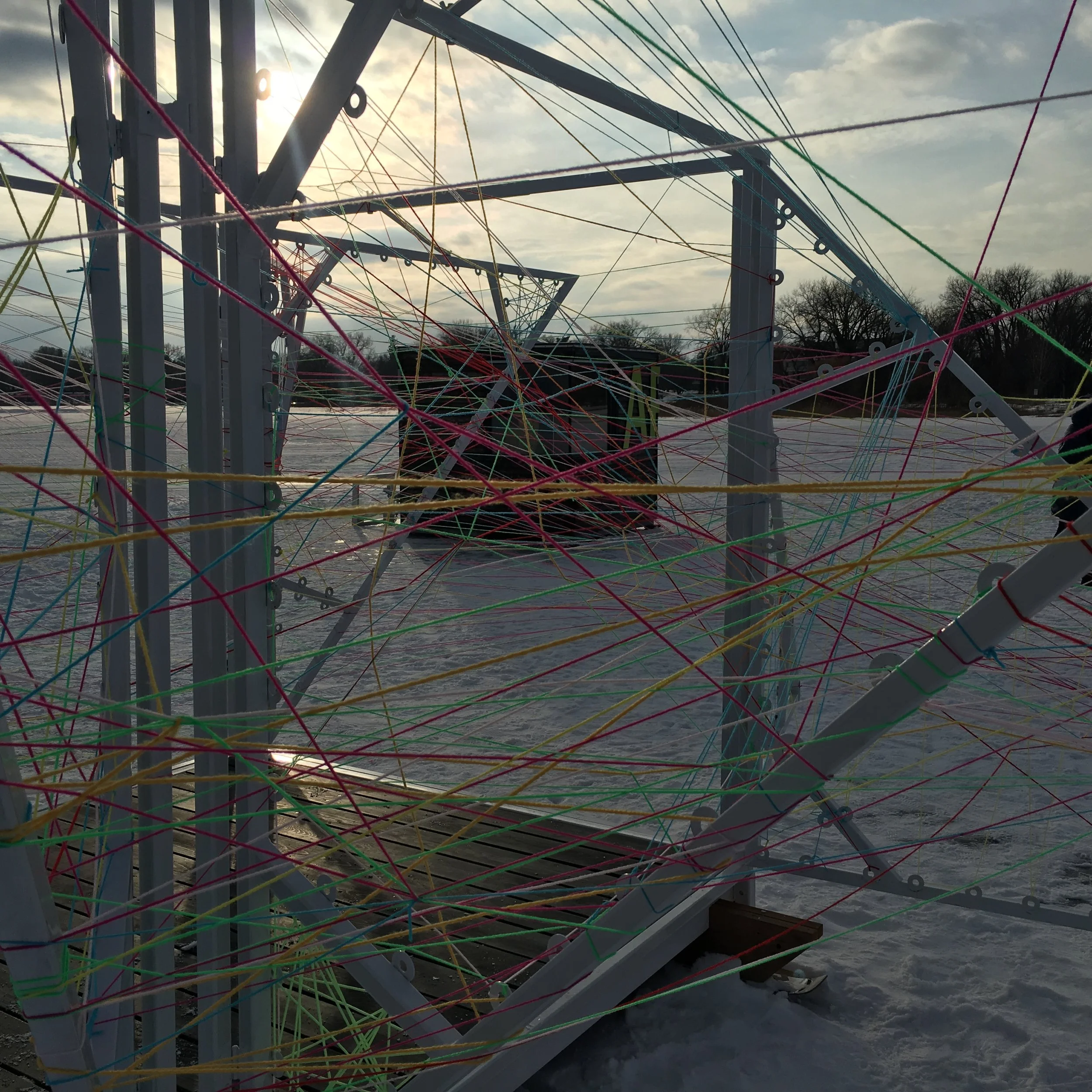 A reverse view, looking from the String Box back at the Artist in a Box Shanty, which we have been using to stage the time-lapse camera (see below!).