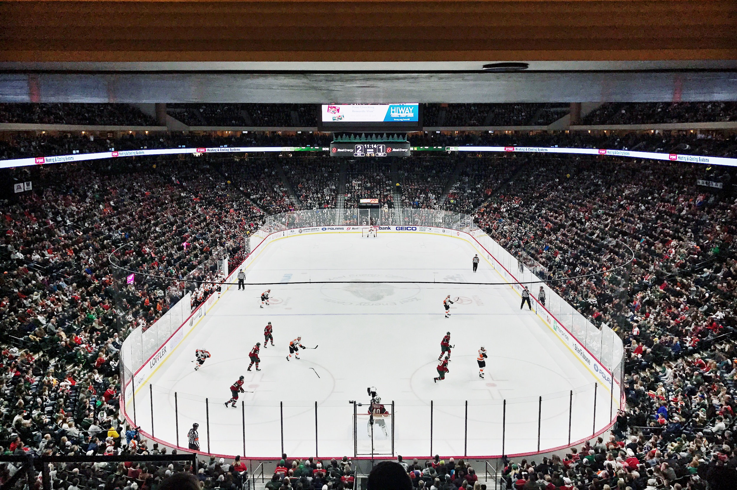The view from our seats. I don't think you can find a better one at the Excel!