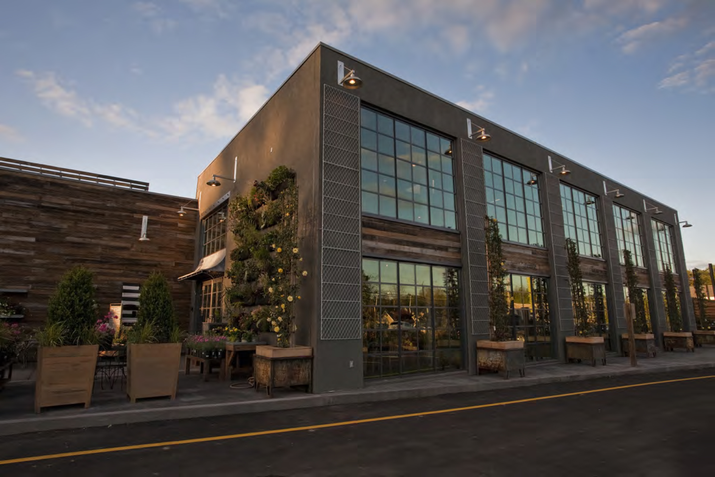 Exterior of Terrain building in Westport, Connecticut, designed in collaboration with NewStudio Architecture