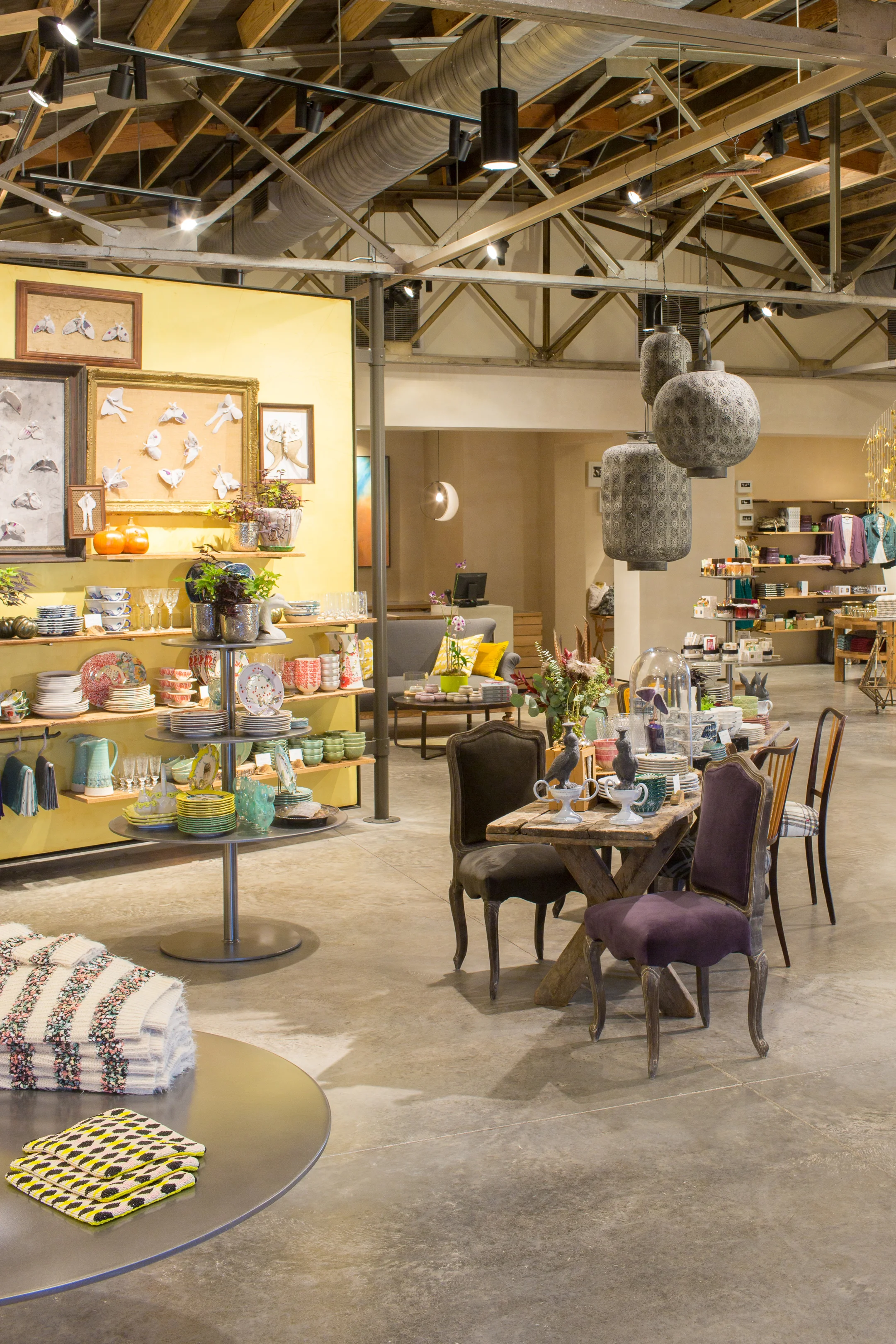 Exposed interior barrel-vaulted ceiling at Anthropologie in Knoxville, designed in collaboration with NewStudio Architecture