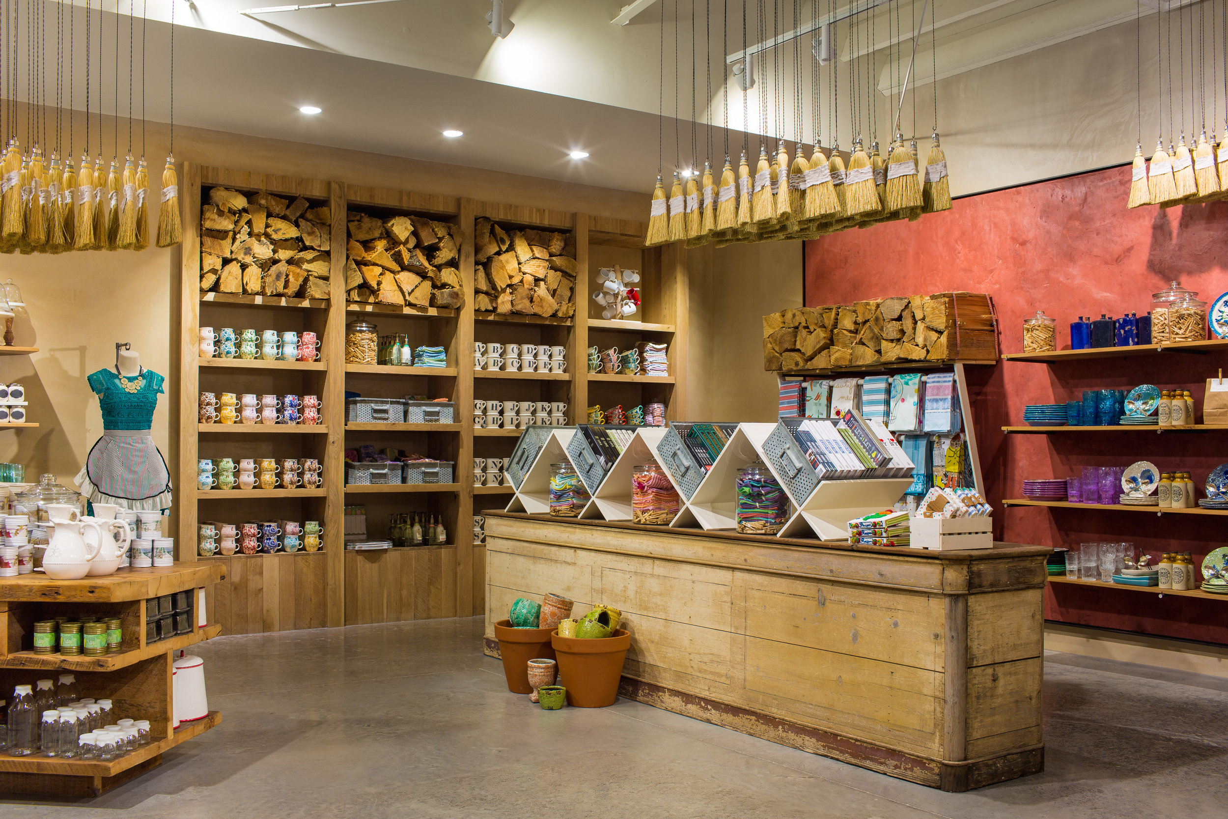 Interior retail display at Anthropologie in Knoxville, created in collaboration with NewStudio Architecture