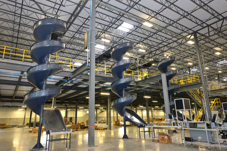 Interior of the 1.2 million sf URBN Internet Fulfillment Center, designed in collaboration with NewStudio Architecture