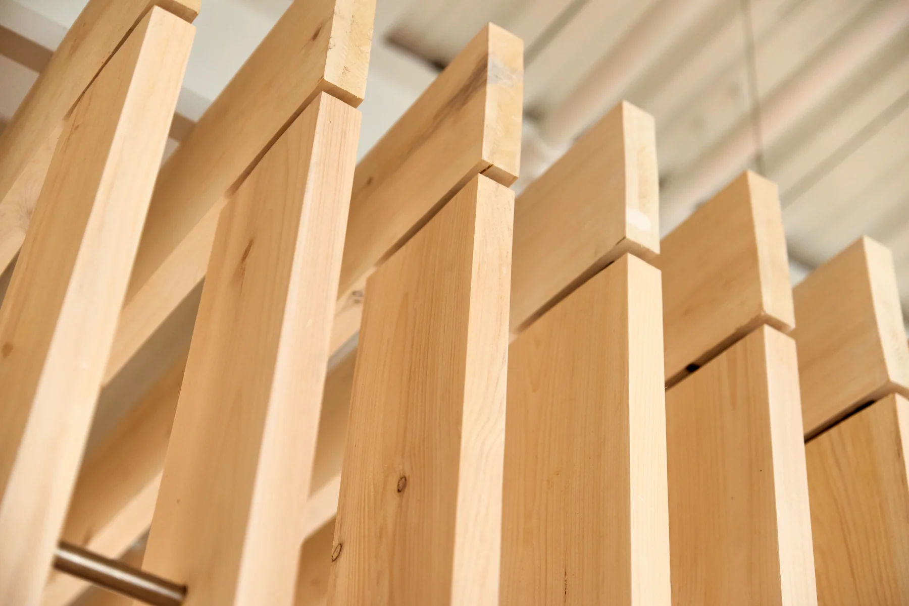 Detail of wood finish in showroom at Design Within Reach, created by NewStudio Architecture