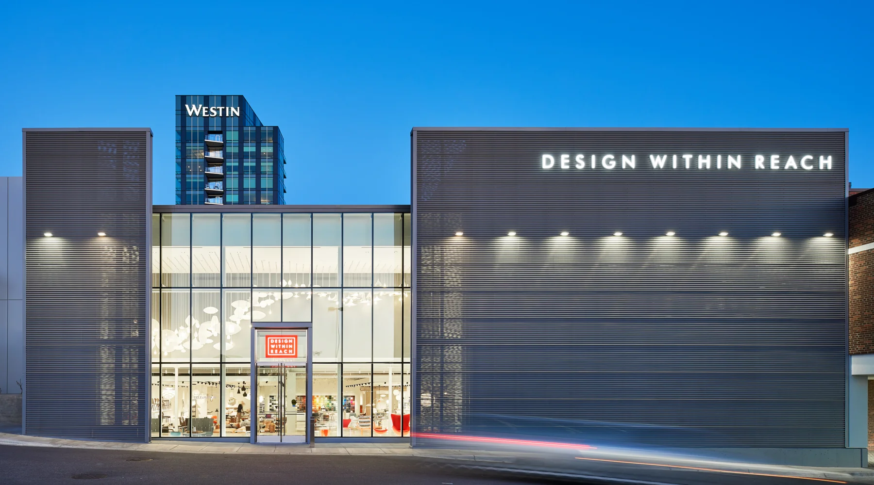 Design Within Reach showroom exterior view; designed in collaboration with NewStudio Architecture