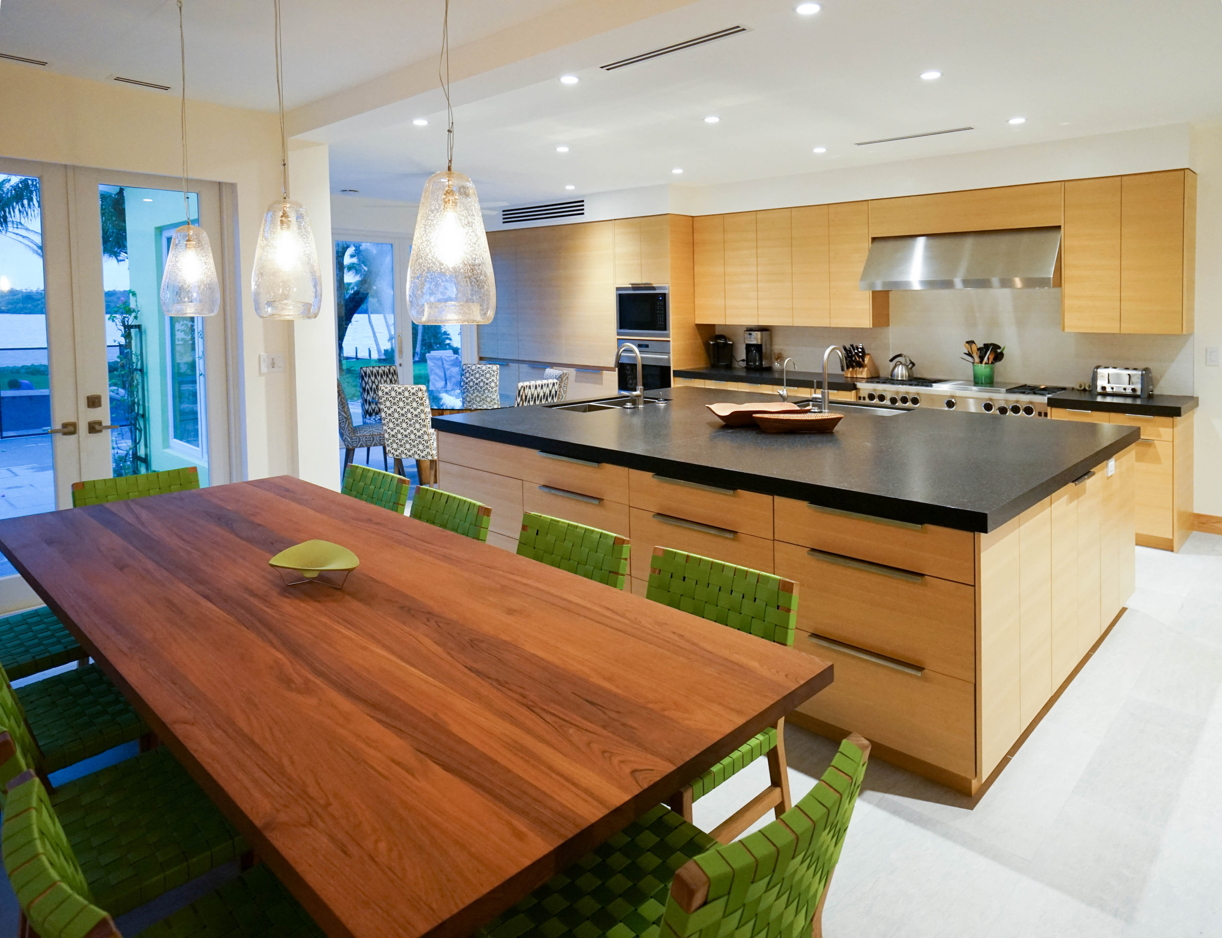 NewStudio Architecture designed spacious kitchen and informal dining area for large gatherings