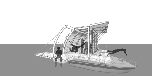 NewStudio Architecture's Wale Falade's rendering of a floating structure for White Bear Lake is not dependent on water depth