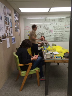 NewStudio Architecture staff collaborate on the entry for the IIDA Fusion + Fashion fundraiser