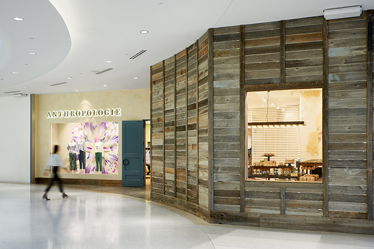 Anthropologie store exterior, inside Mall of America, created in collaboration with NewStudio Architecture