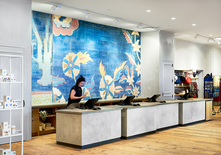 Spacious check-out area at Anthropologie in Mall of America, created in collaboration with NewStudio Architecture