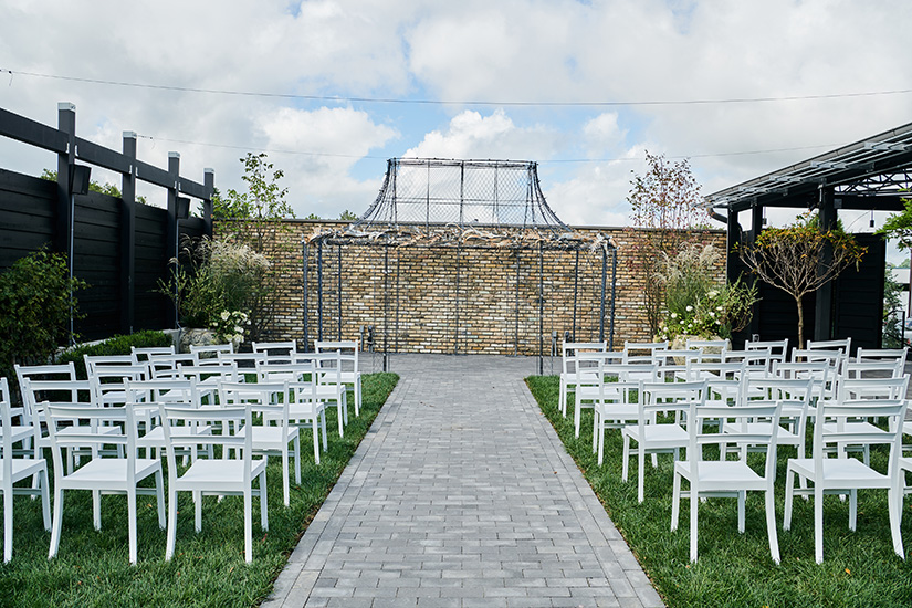 Outdoor wedding space at Devon Yard, designed by NewStudio Architecture
