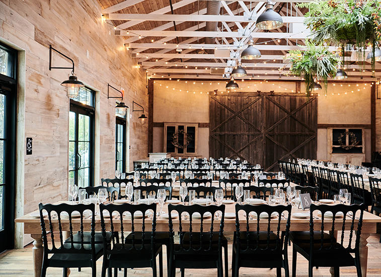 Interior of Devon Yard events space that accommodates up to 150 guests