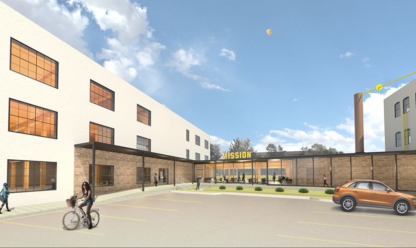 NewStudio Architecture rendering of The Mission building adaptive reuse project in St. Paul's Creative Enterprise Zone
