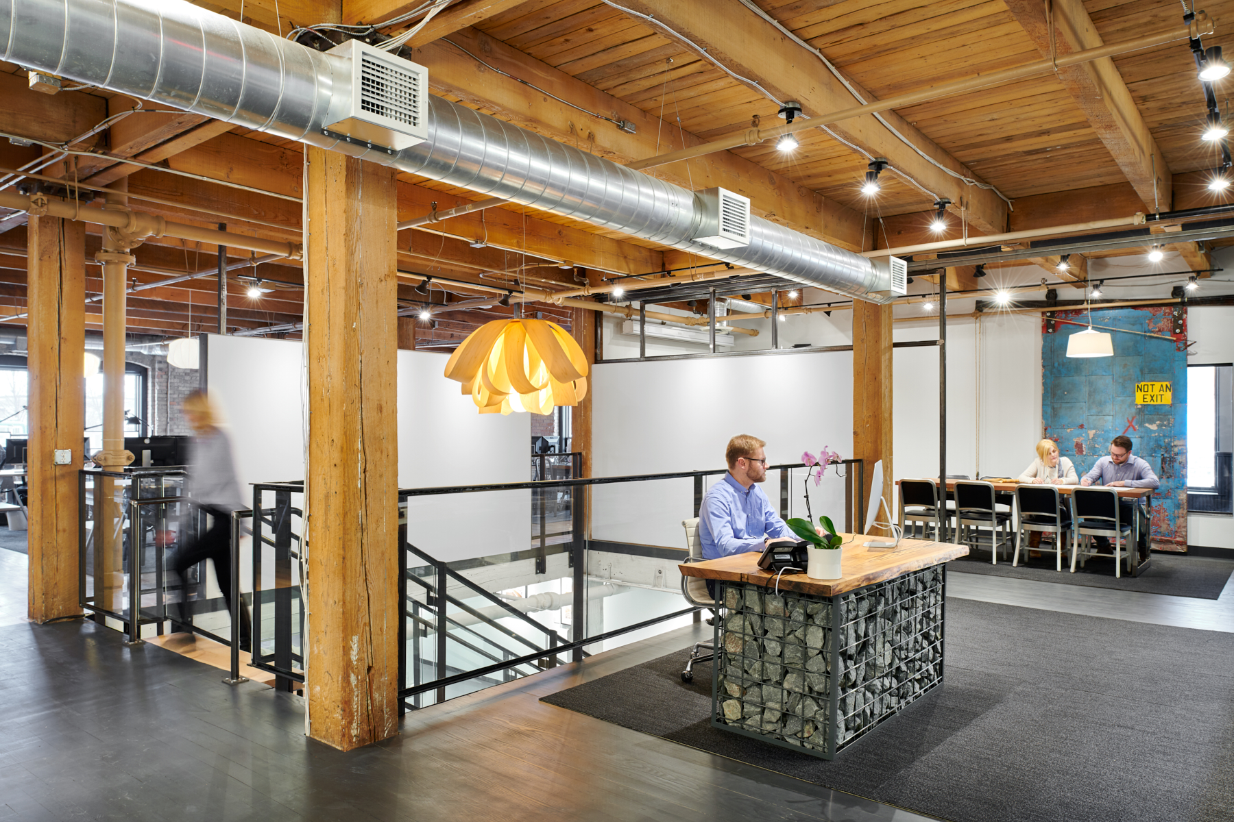 Reception area at NewStudio Architecture's Saint Paul, Minnesota office.