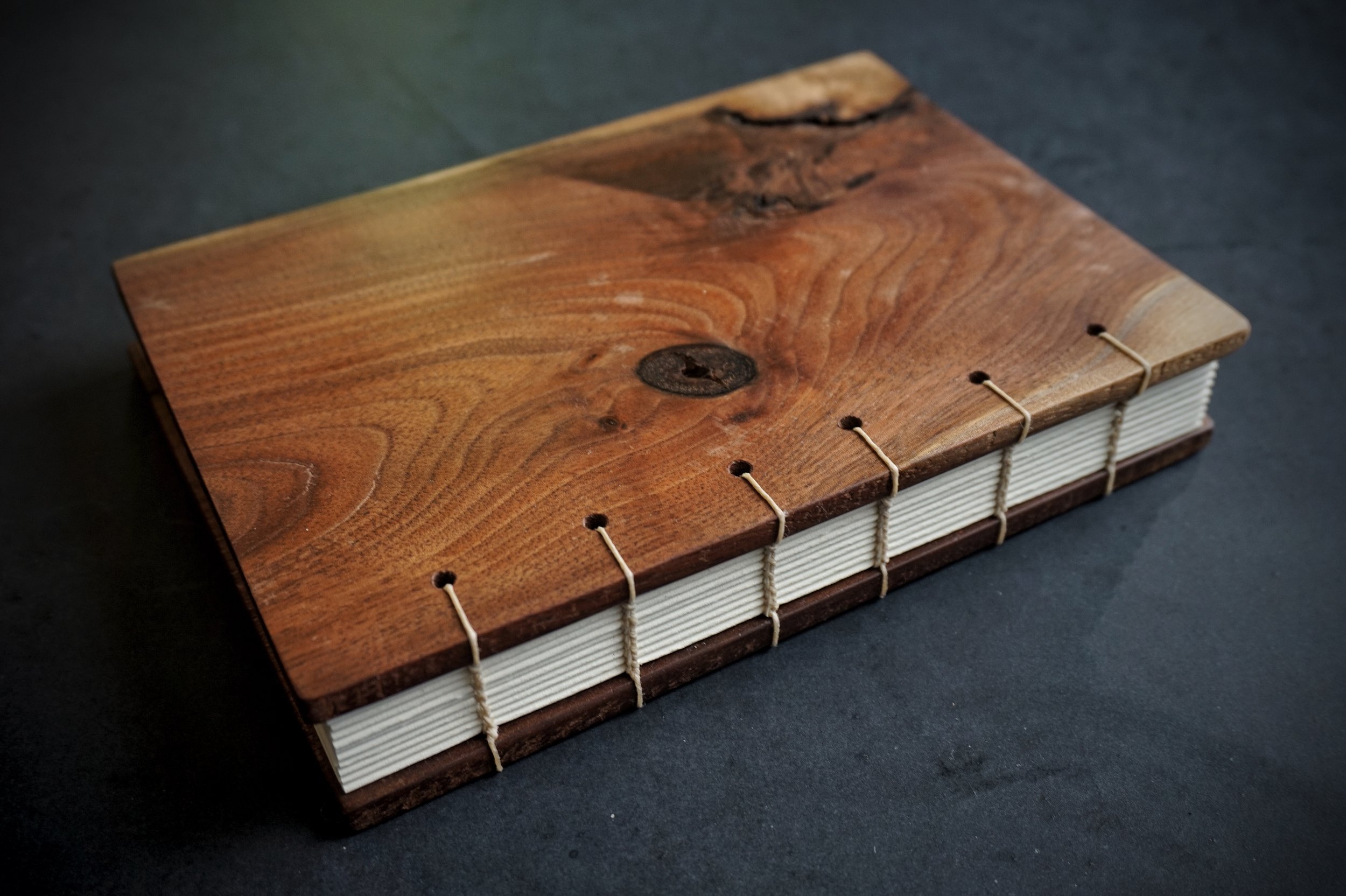 rustic walnut journal