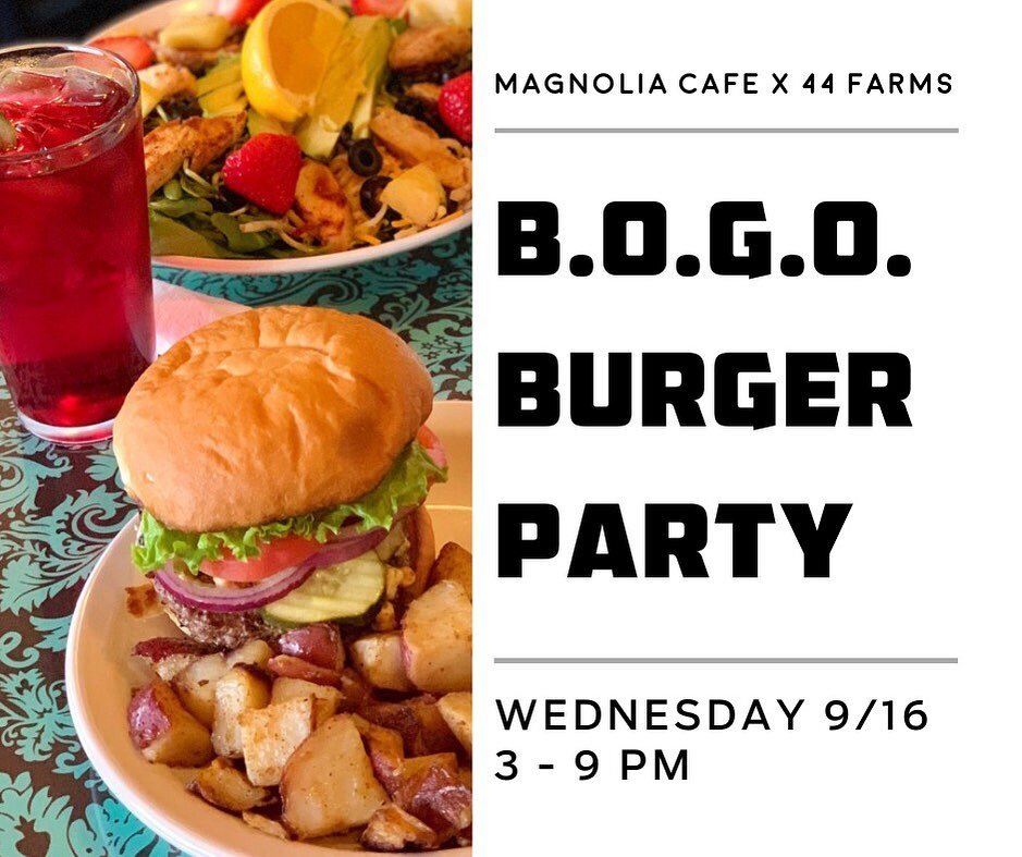 Introducing the winner of our beef burger taste test: the new 44Farms burger patty. It&rsquo;s 80/20 Angus natural beef, no hormones, no antibiotics, sourced from local Texas ranchers. 

To celebrate, we&rsquo;re having a BOGO Burger Party. Buy one, 