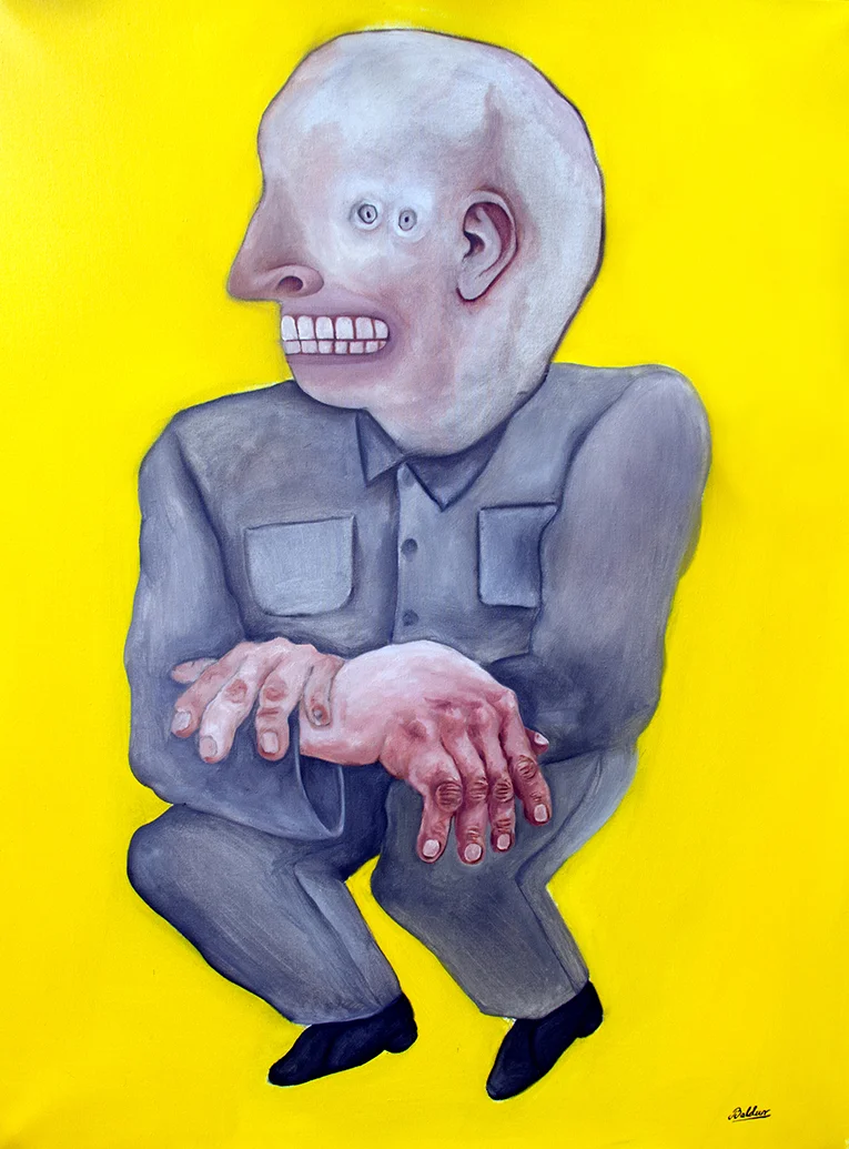 Figure with a Yellow Background 36x48, Oil on Canvas 2016