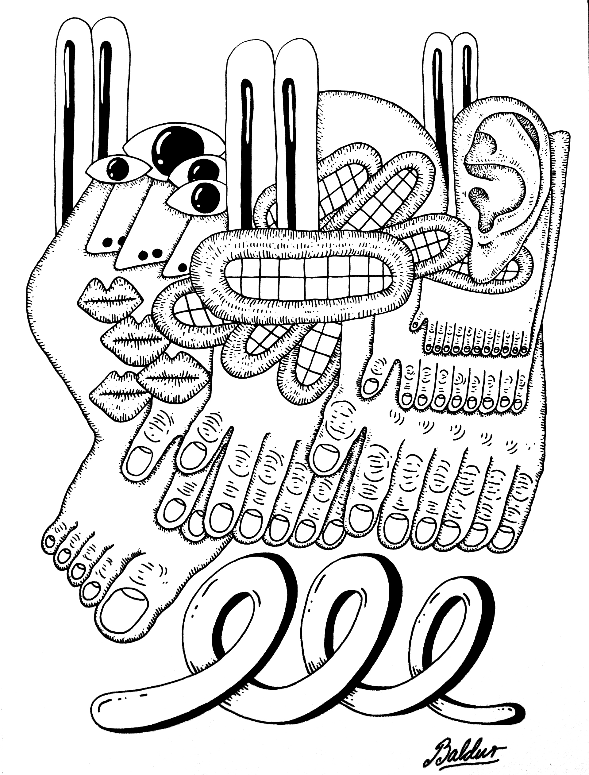   Loop  Pen &amp; Ink on Paper, 11x14 2017 