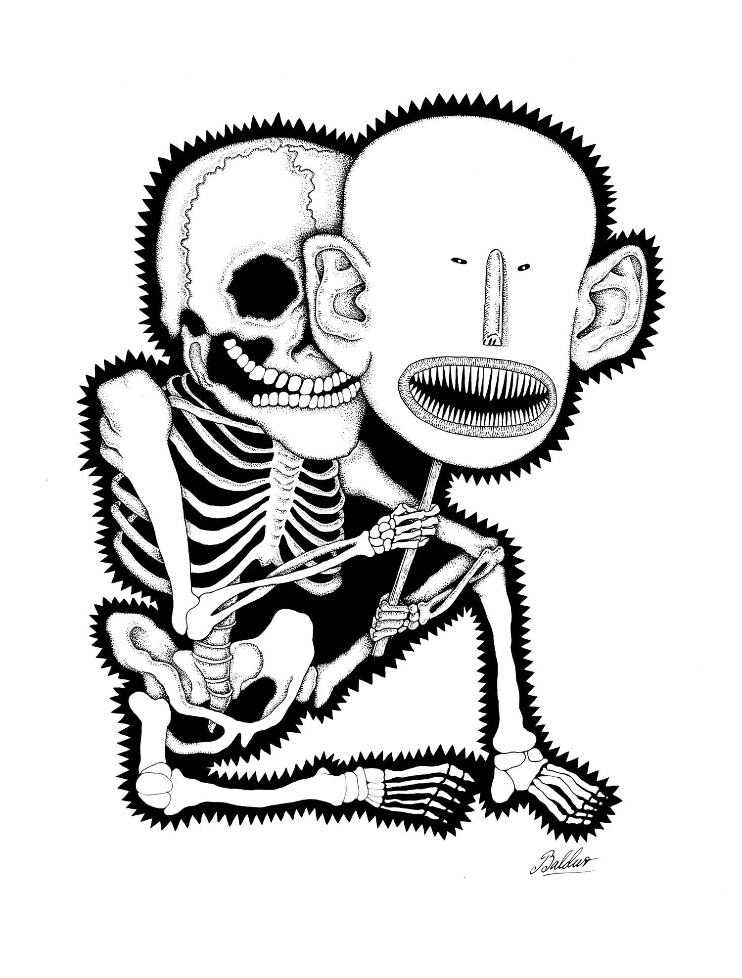 Death Pen & Ink on Paper, 14x17 2016