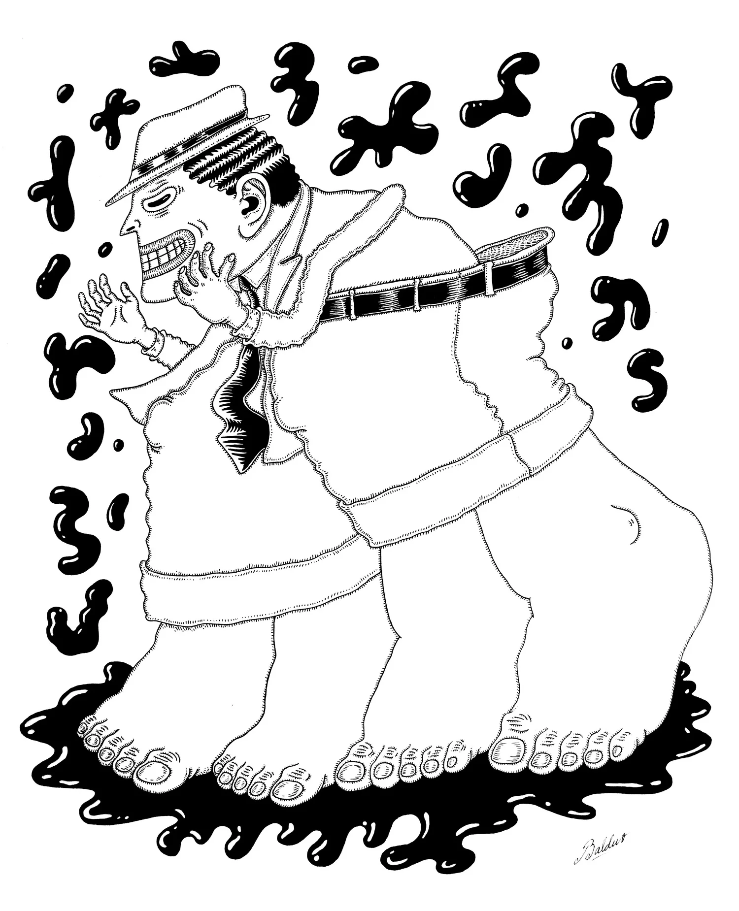 Dikk Treisí Pen & Ink on Paper, 14x17 2016