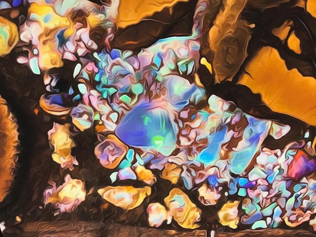 Detail of the middle panel is three on fine art paper #decorate #art #rocks #wall art