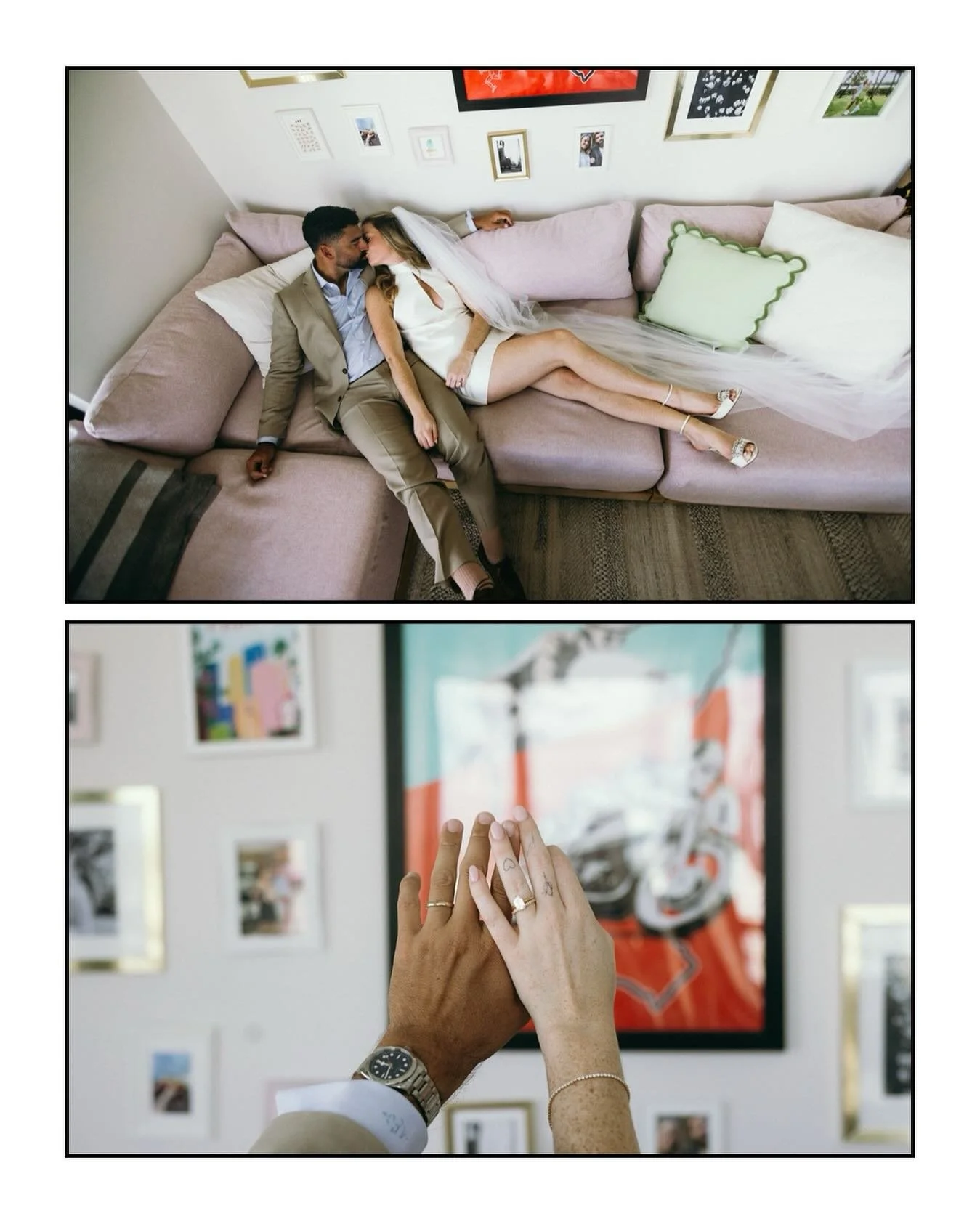 I met Sierra years ago during her pink bow era, and her loyalty + friendship has remained as constant as her love for shoes. 🫶🏼

She + Alberto took a slow morning in their cozy apartment on their sweet elopement day - full of warmth + homage to the