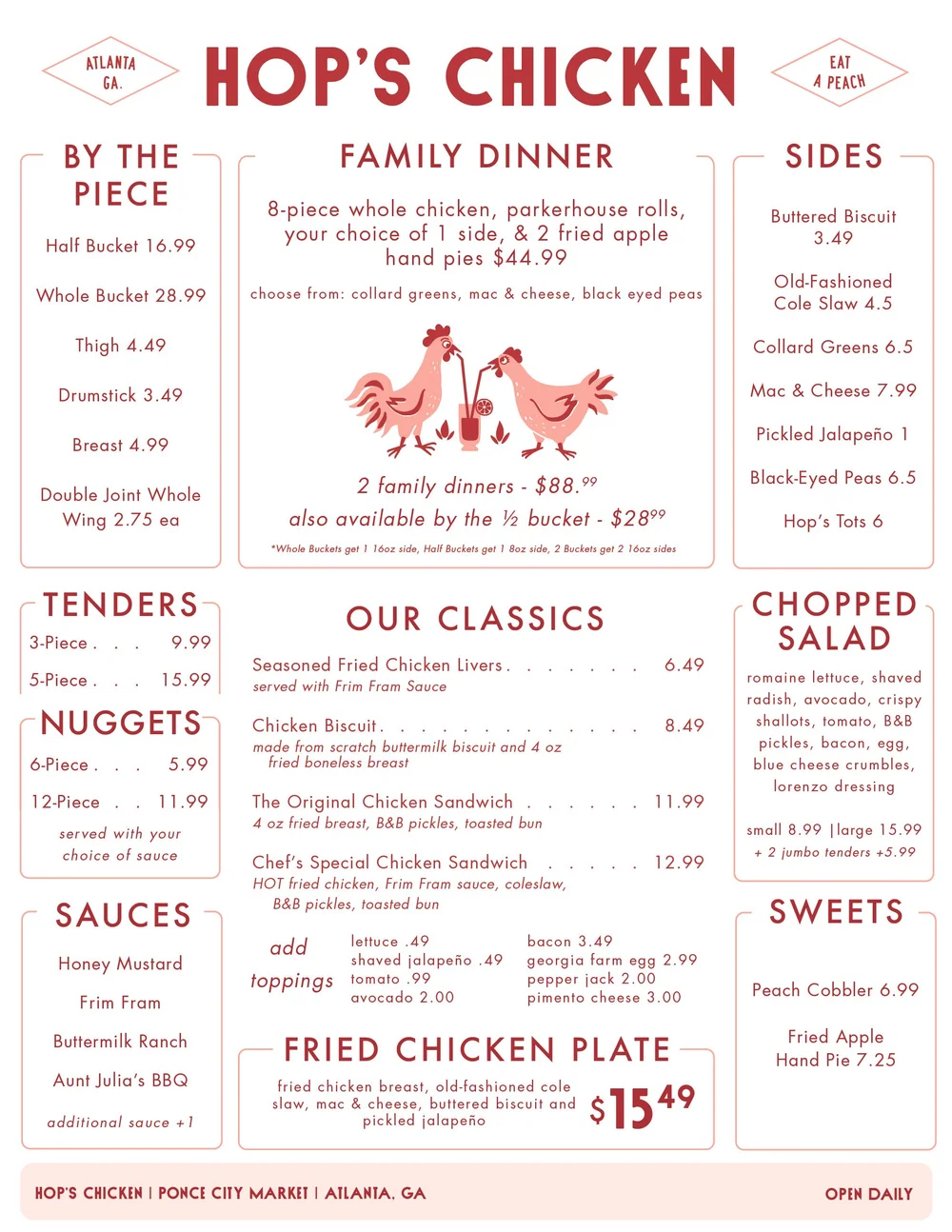 Hopp Menu Hop's Chicken
