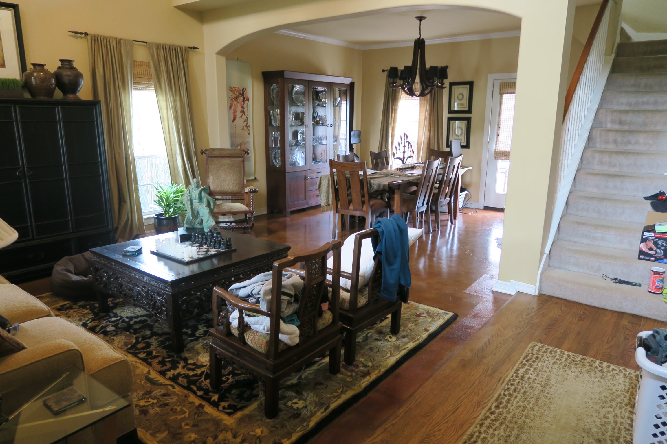 As the week went on clutter started congregating in the common areas of the house.