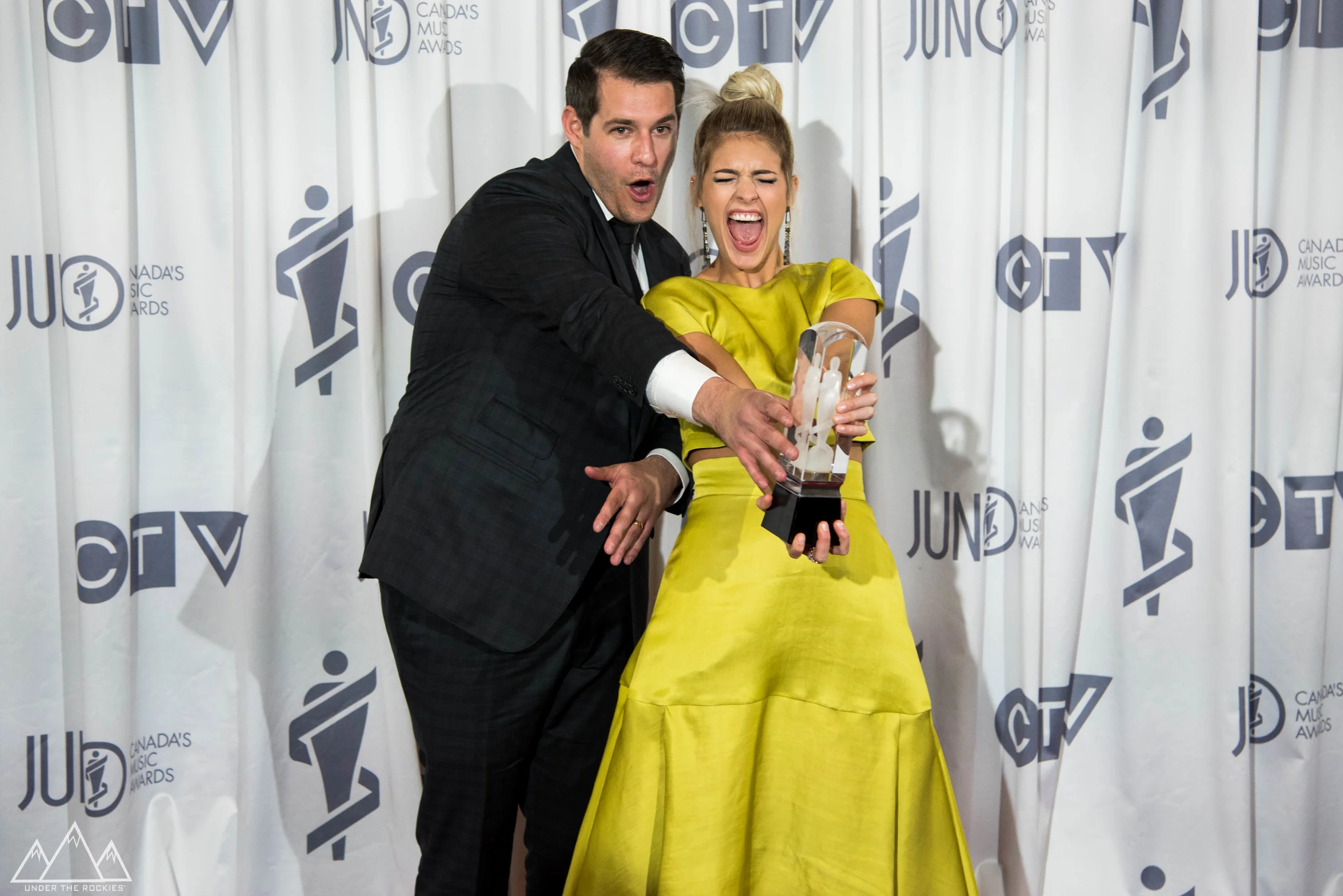 Dear Rouge photographed after winning the JUNO Award for Breakthrough Group of the Year. 