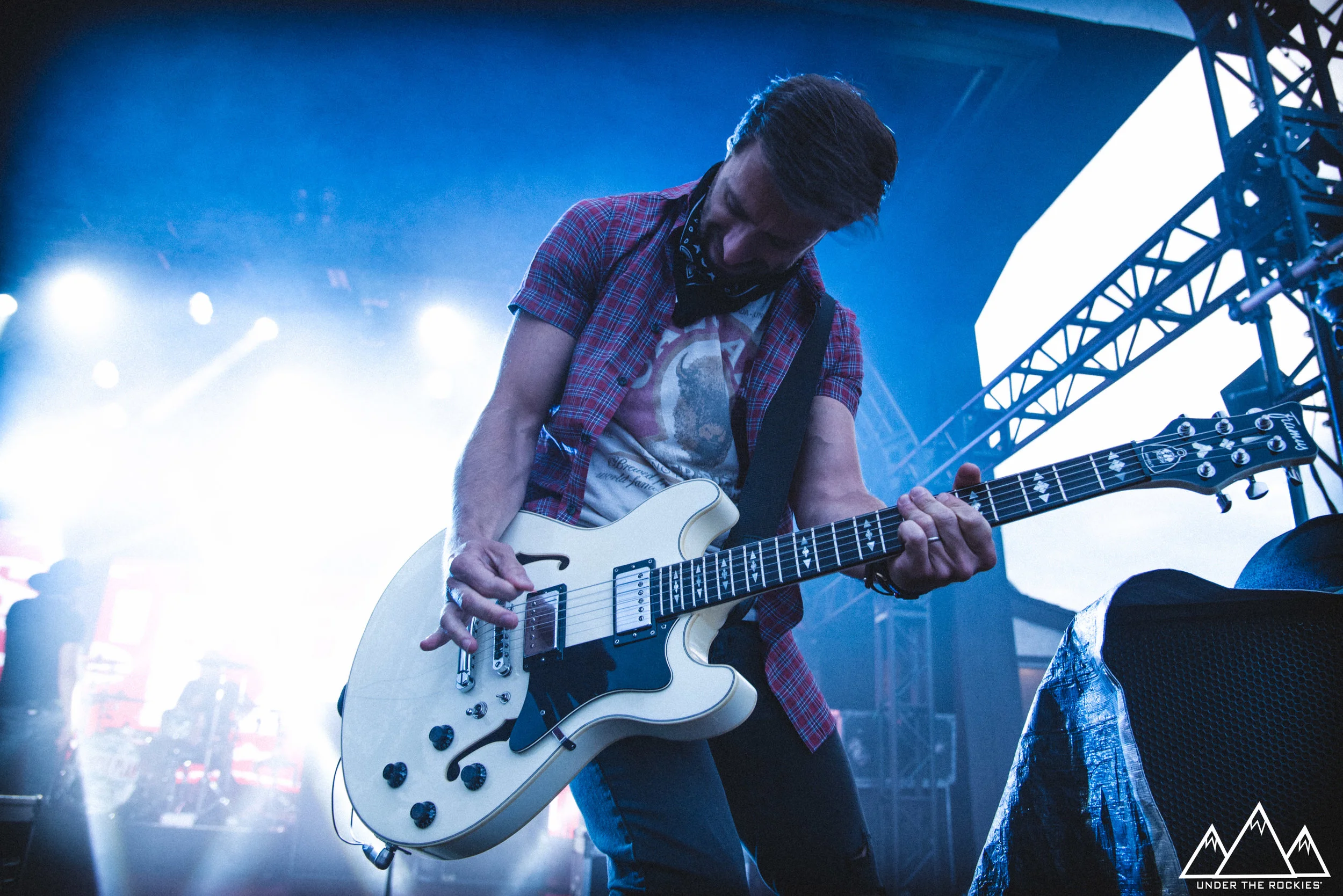Sebastien Lefebrve of Simple Plan performing at the 2016 Calgary Stampede, photo by Josh Platt.