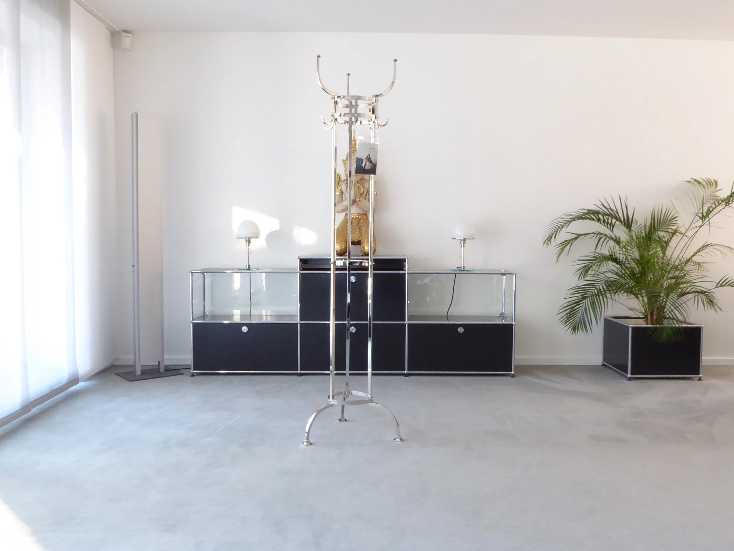 ClassiCon Nymphenburg Garderobenständer Messing vernickelt Otto Blümel, Neu!