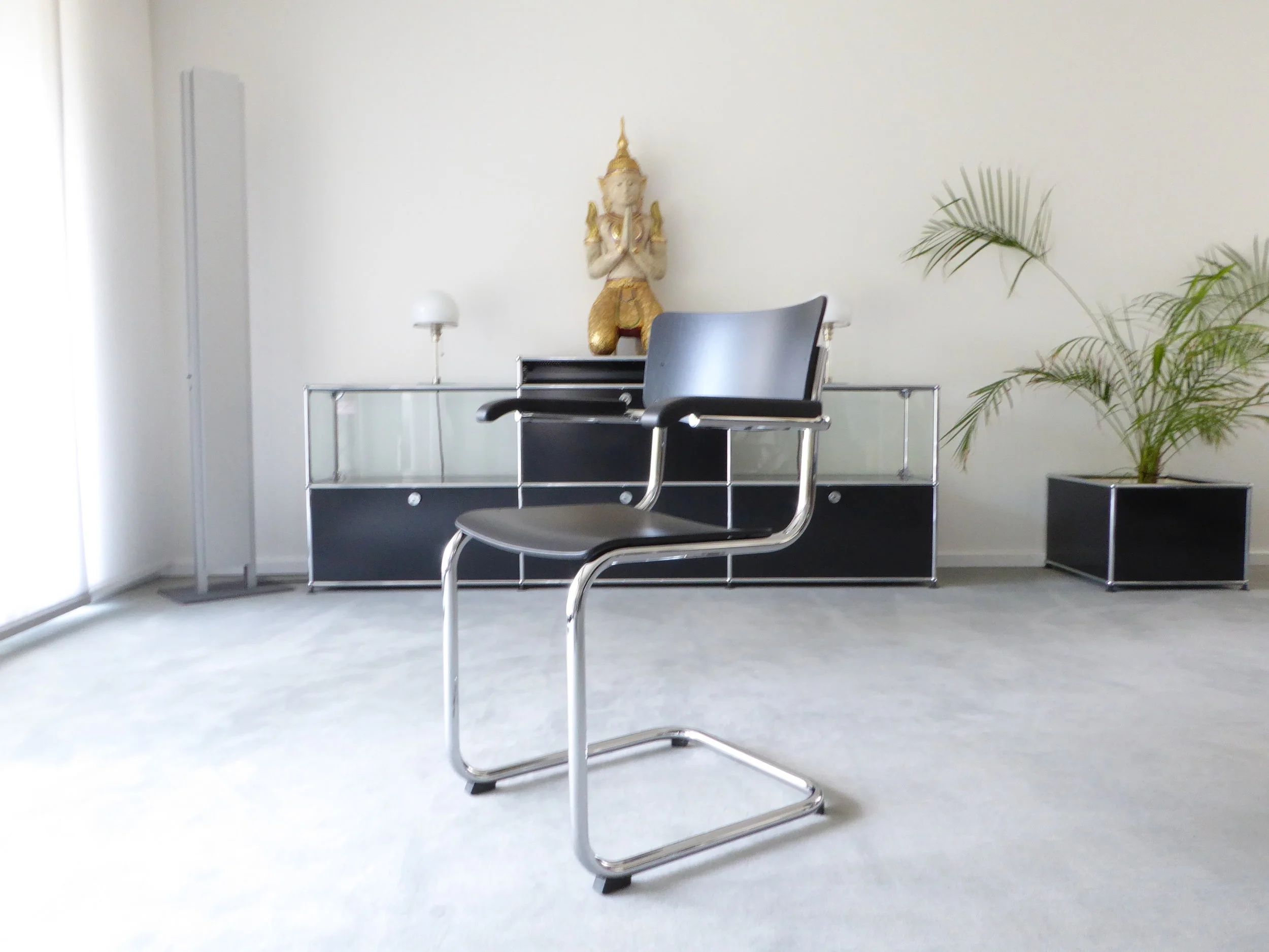 Thonet S 43 F Freischwinger Buche schwarz TP29 Marcel Breuer, Neu!