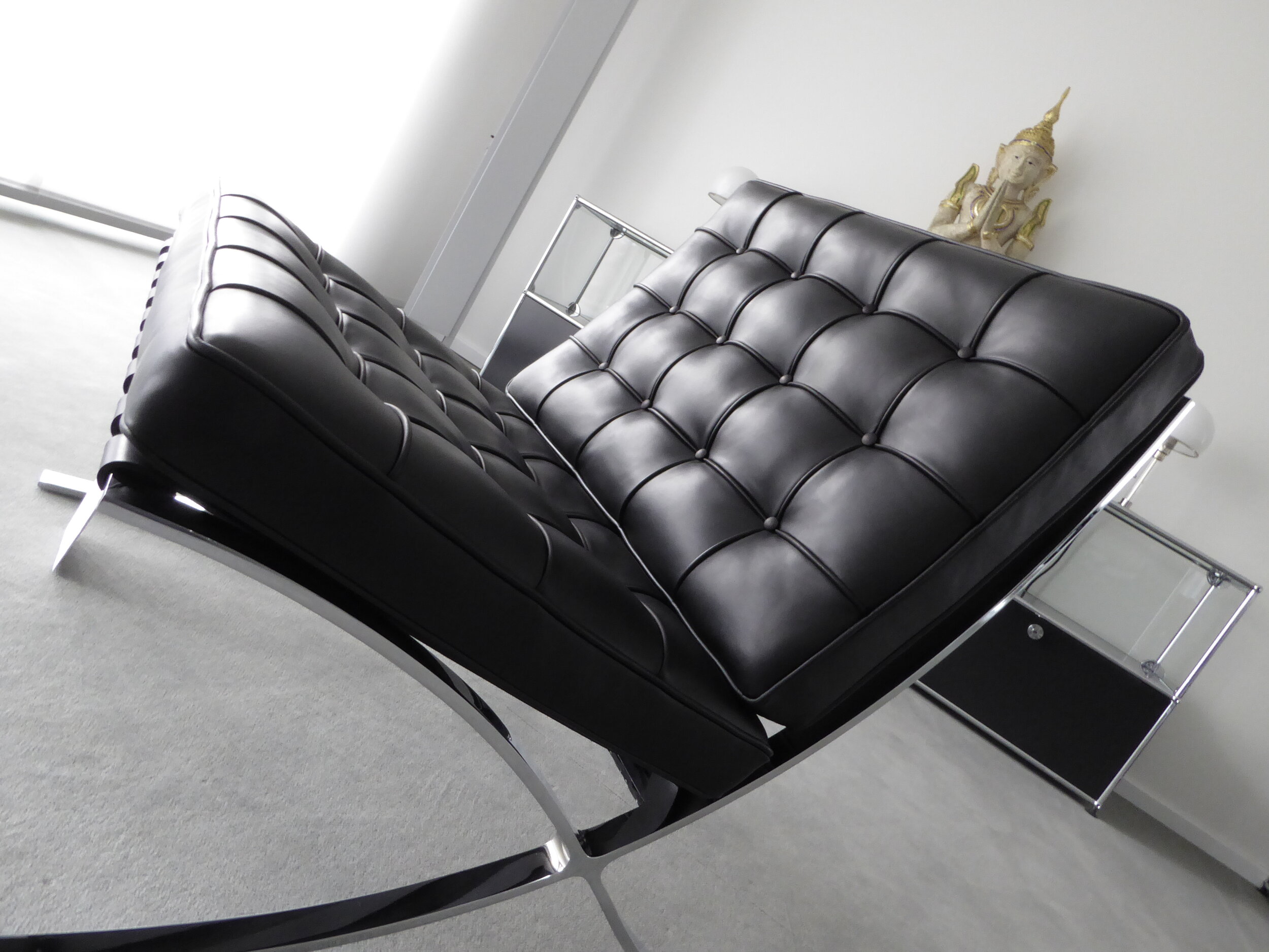 Knoll Barcelona Chair Relax Version Leder Venezia Schwarz Neu Furniture4life