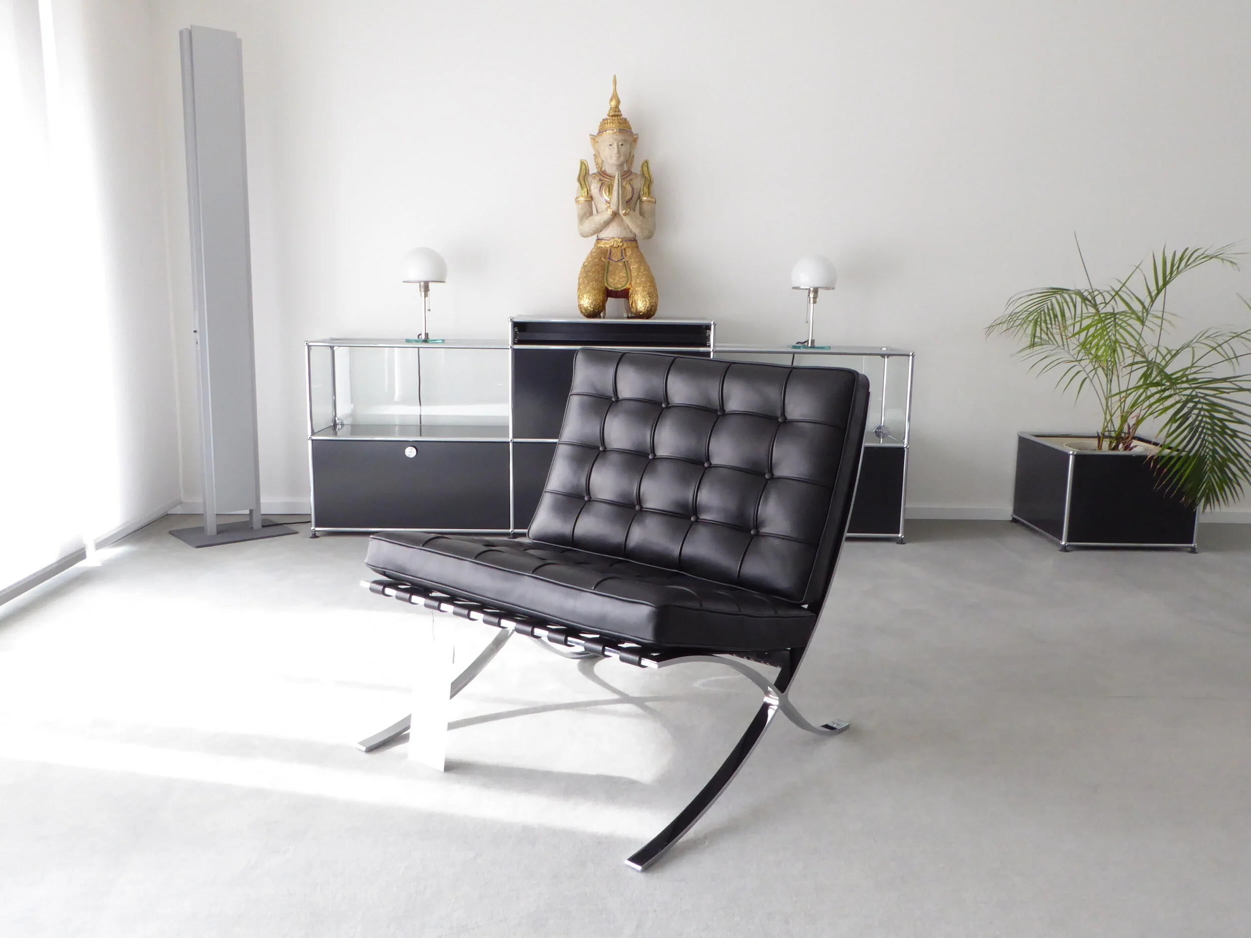 Knoll Barcelona Chair Relax Version Leder Venezia schwarz, NEU