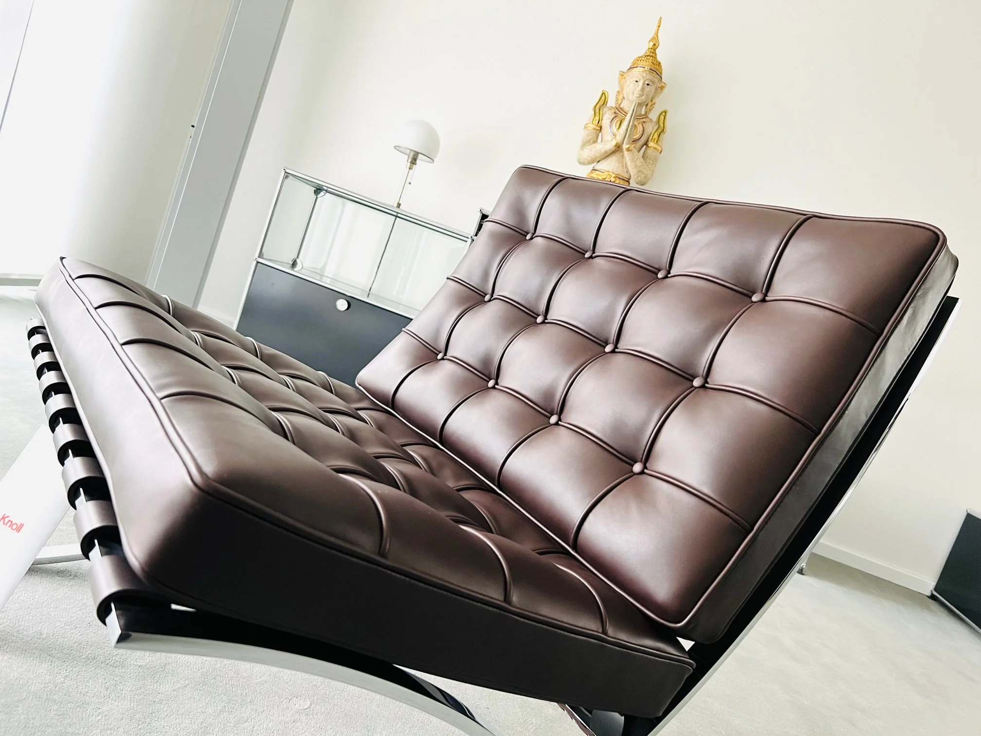 Knoll Barcelona Chair Relax Version Leder Venezia darkbrown, NEU