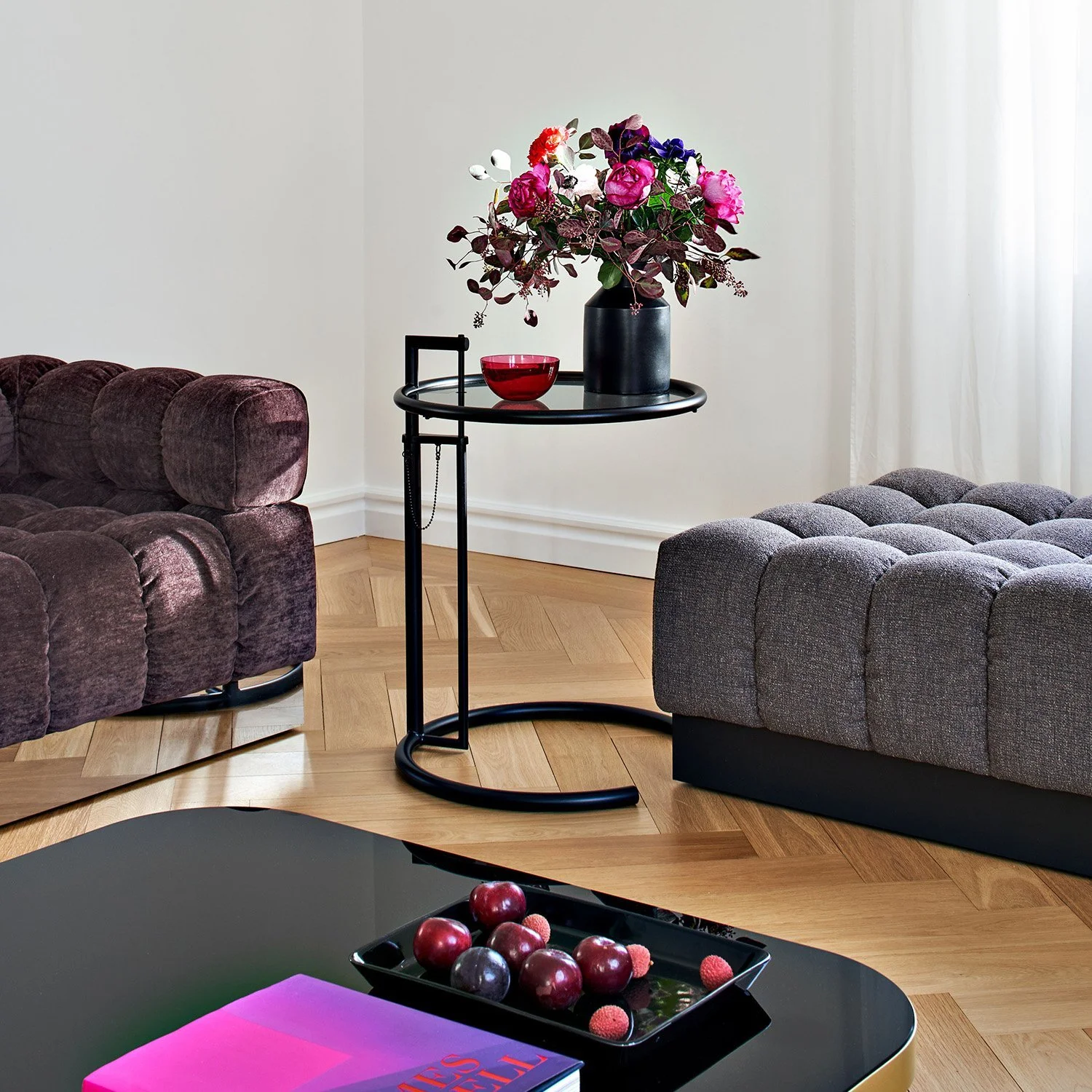 ClassiCon Adjustable Table E 1027 Black Version, Eileen Gray 1927