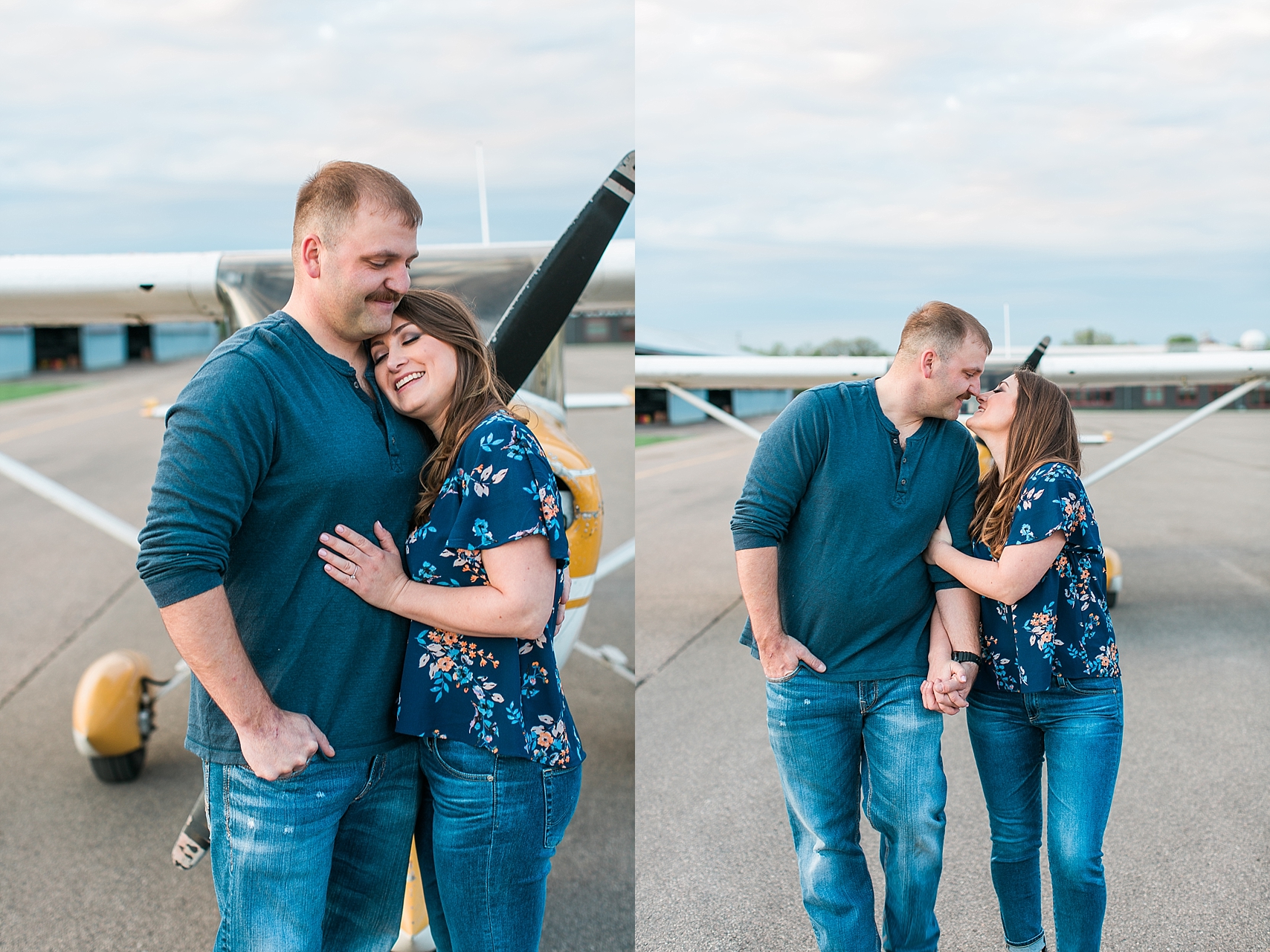 Minnesota airplane engagement session flying cloud airport