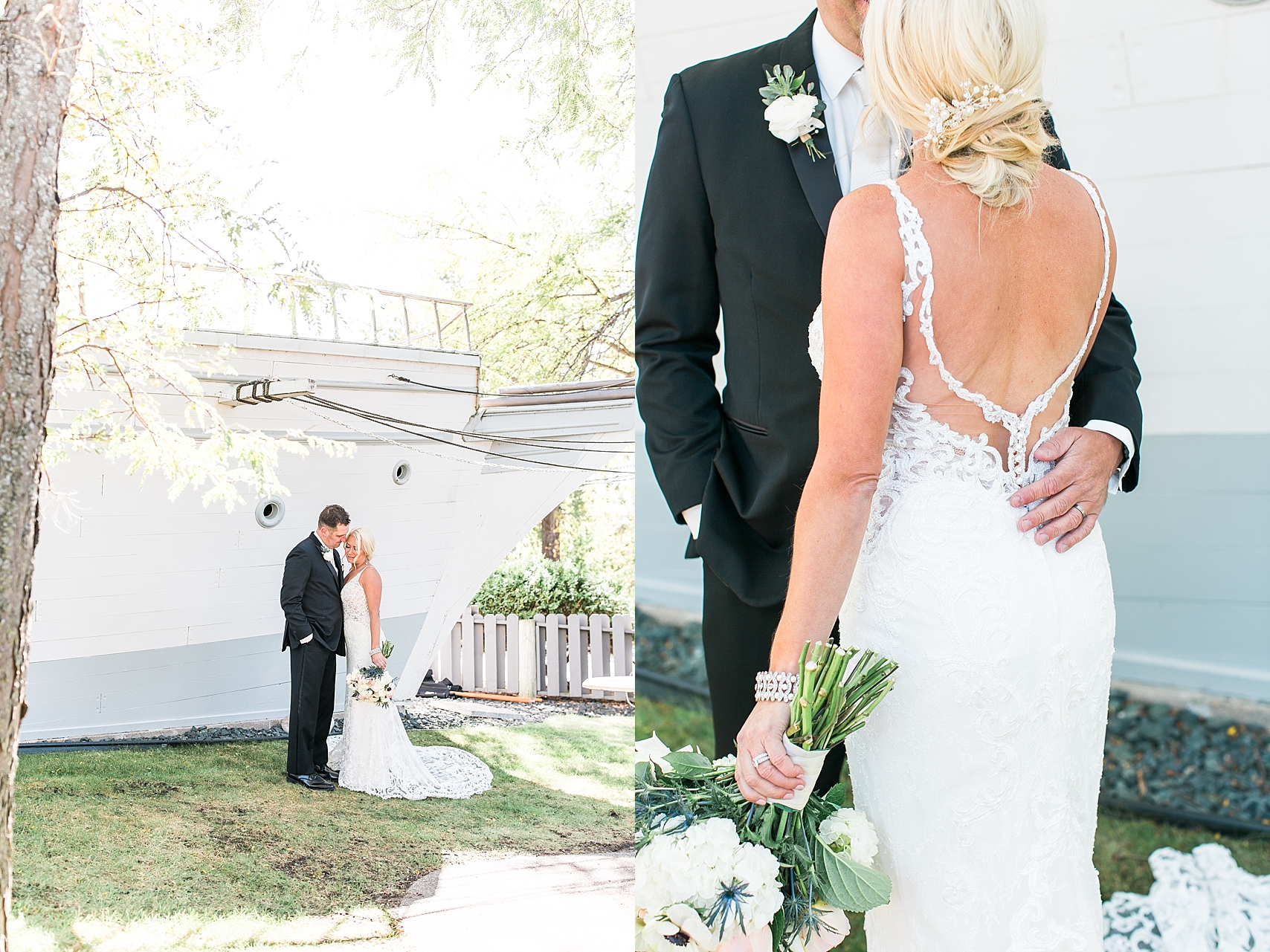 Bride and groom wedding portraits on wedding day at the Chart House Summer Wedding Lakeville Minnesota Minneapolis Wedding Photographer Mallory Kiesow