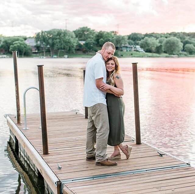 Brittany &amp; Luke&rsquo;s engagement session with the cotton candy summer sky. ✨ ⁣
.⁣
There is so much unknown in the world right now, but love prevails. It is resilient. It is strong. It can and will withstand the storm. Virtual hugs to all the co