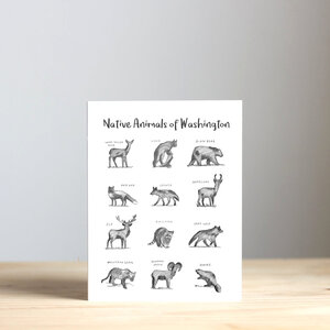 6 greeting cards of the Washington State Animal Identifier — iamBibby