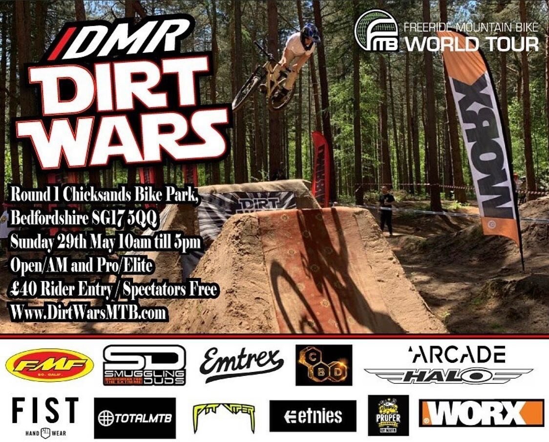 The first round of this years Dirt Wars will be back at Chicksands 29th May!

Put the date in your diaries and get signed up for an awesome day 👊🏼🔥

@dirtwarsuk @dmrbikes @worxuk @smugglingduds @malvernsclassic @propercleaner @totalmtb @etniesbike