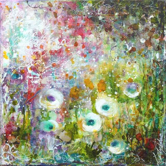 Bloom wildly: mixed media painting on canvas